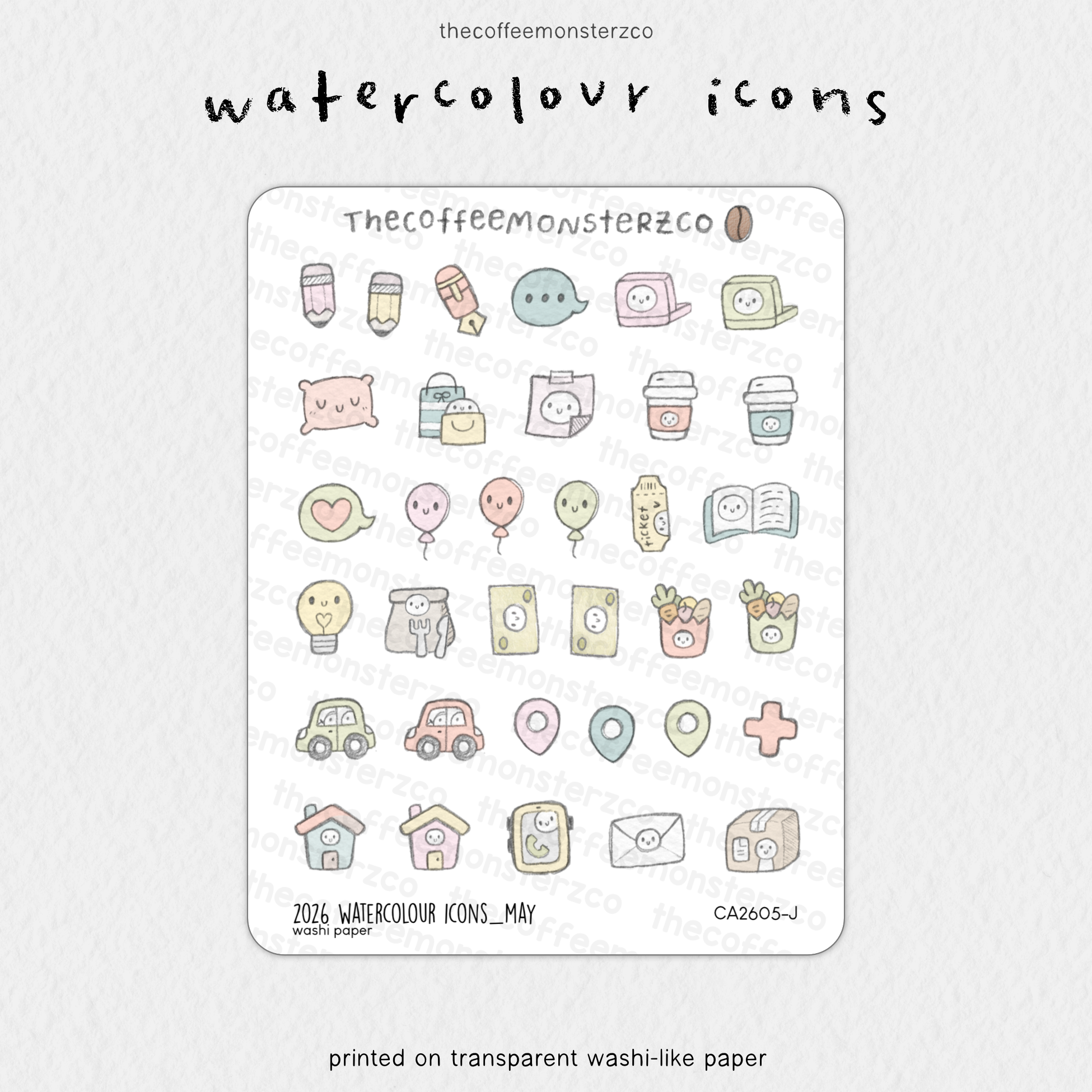 2026 Watercolour Icons