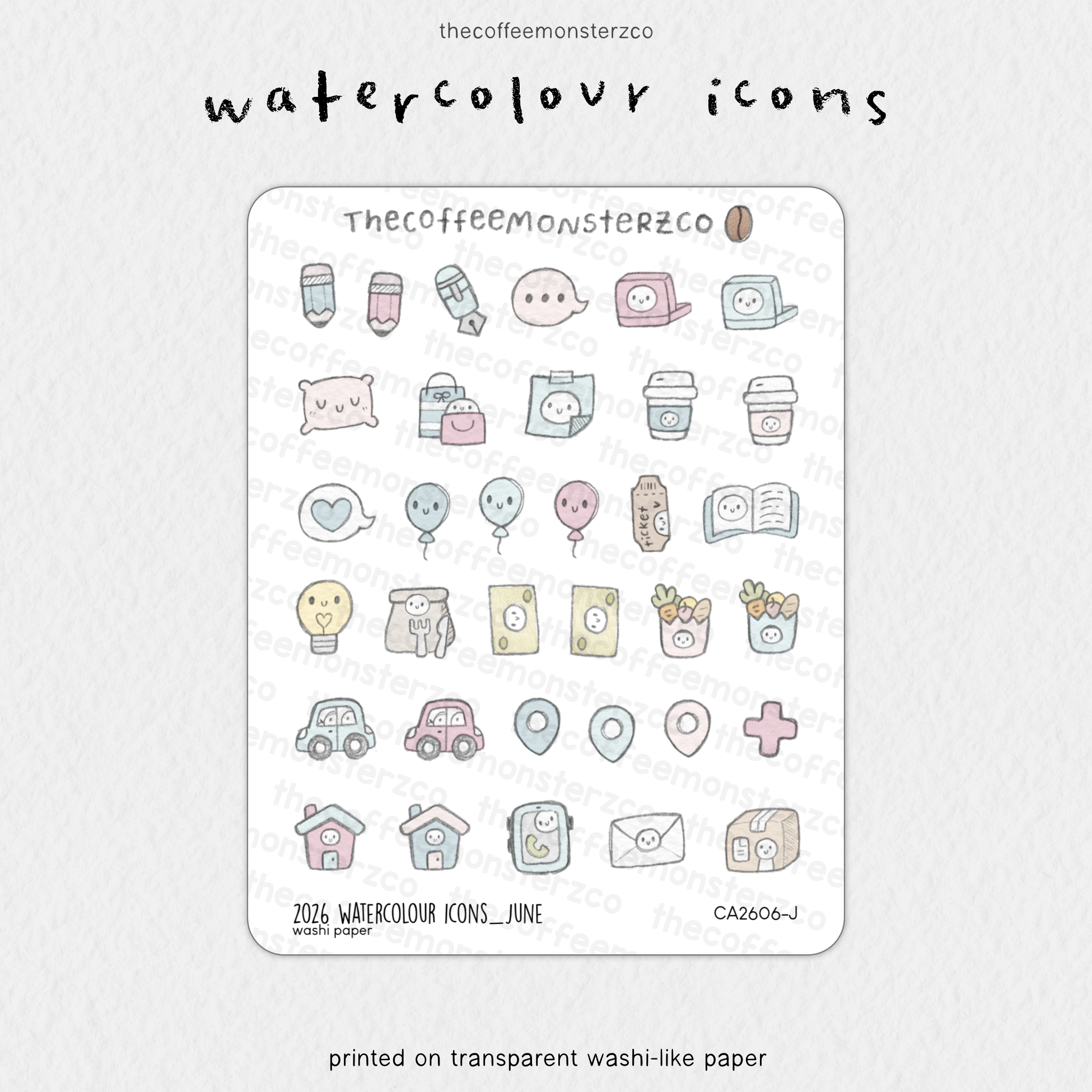2026 Watercolour Icons
