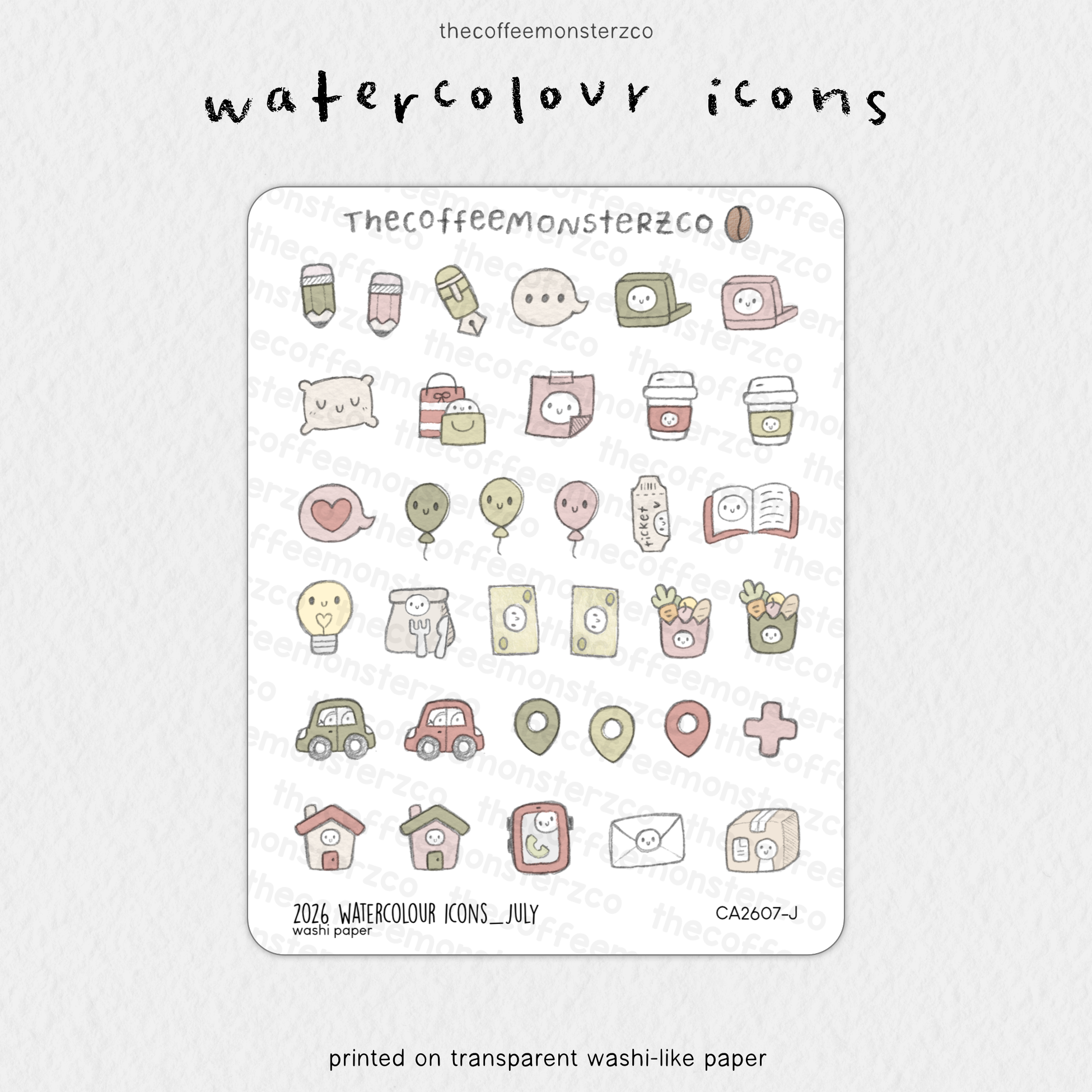 2026 Watercolour Icons
