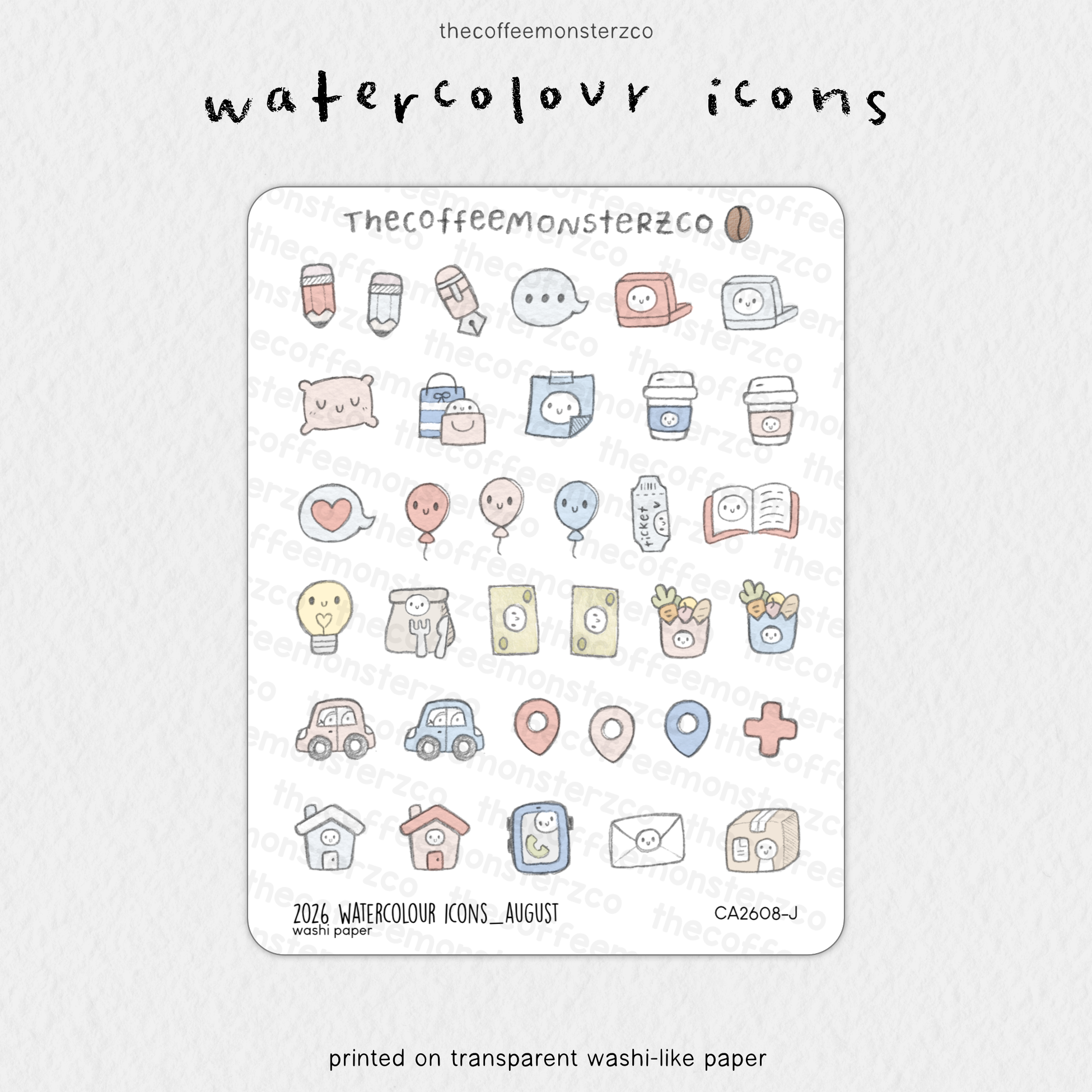 2026 Watercolour Icons