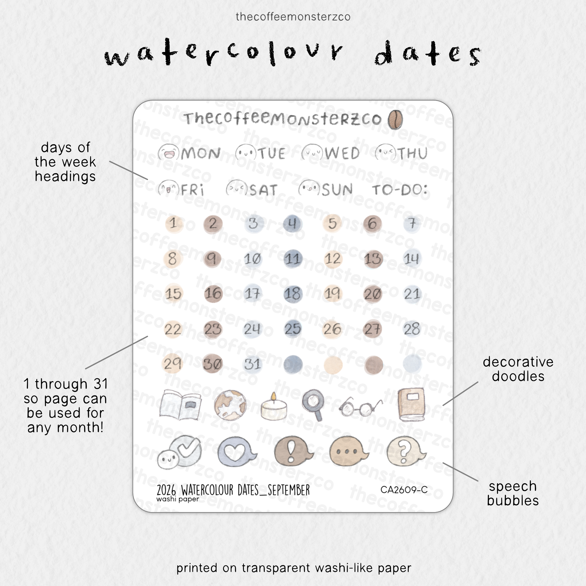 2026 Watercolour Dates