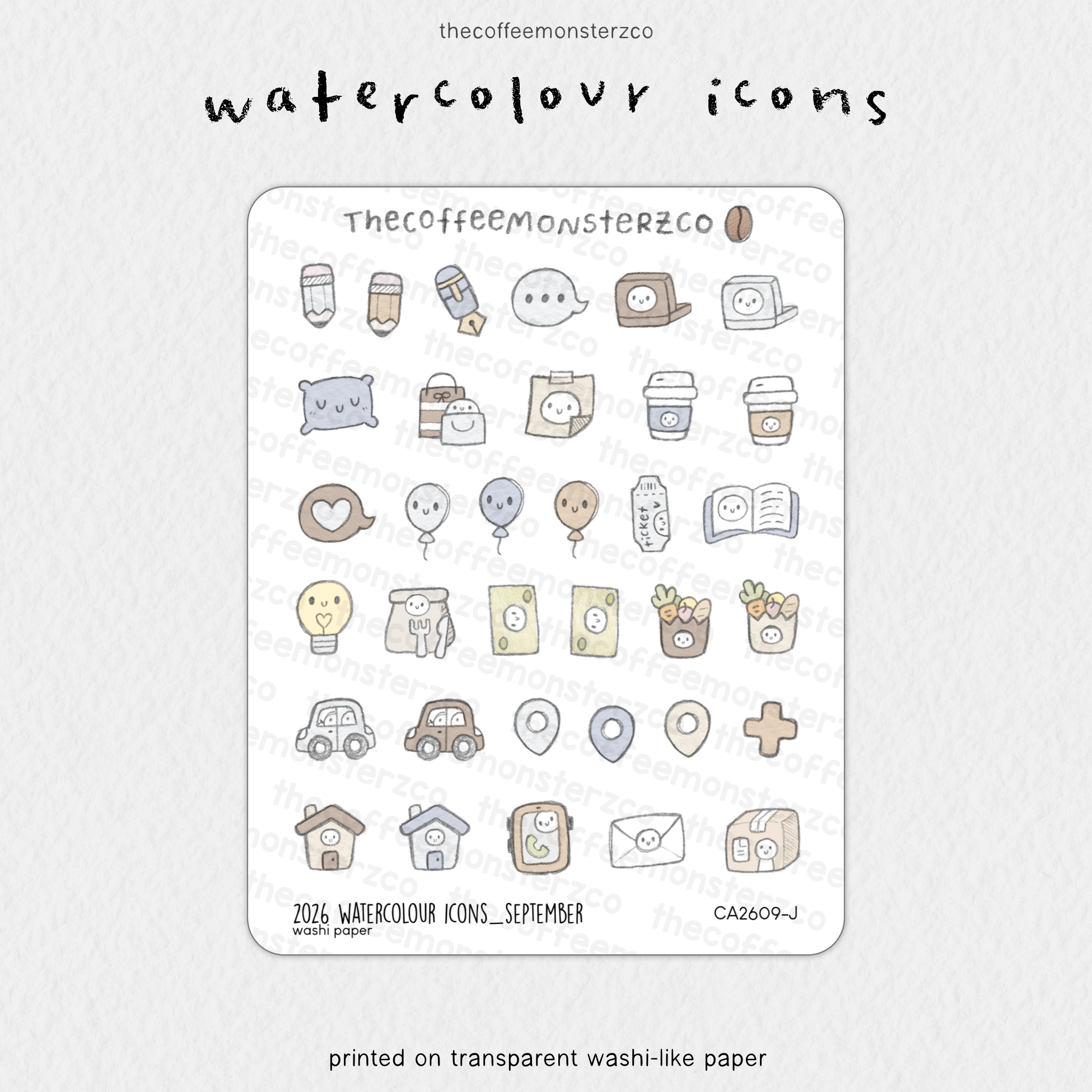 2026 Watercolour Icons