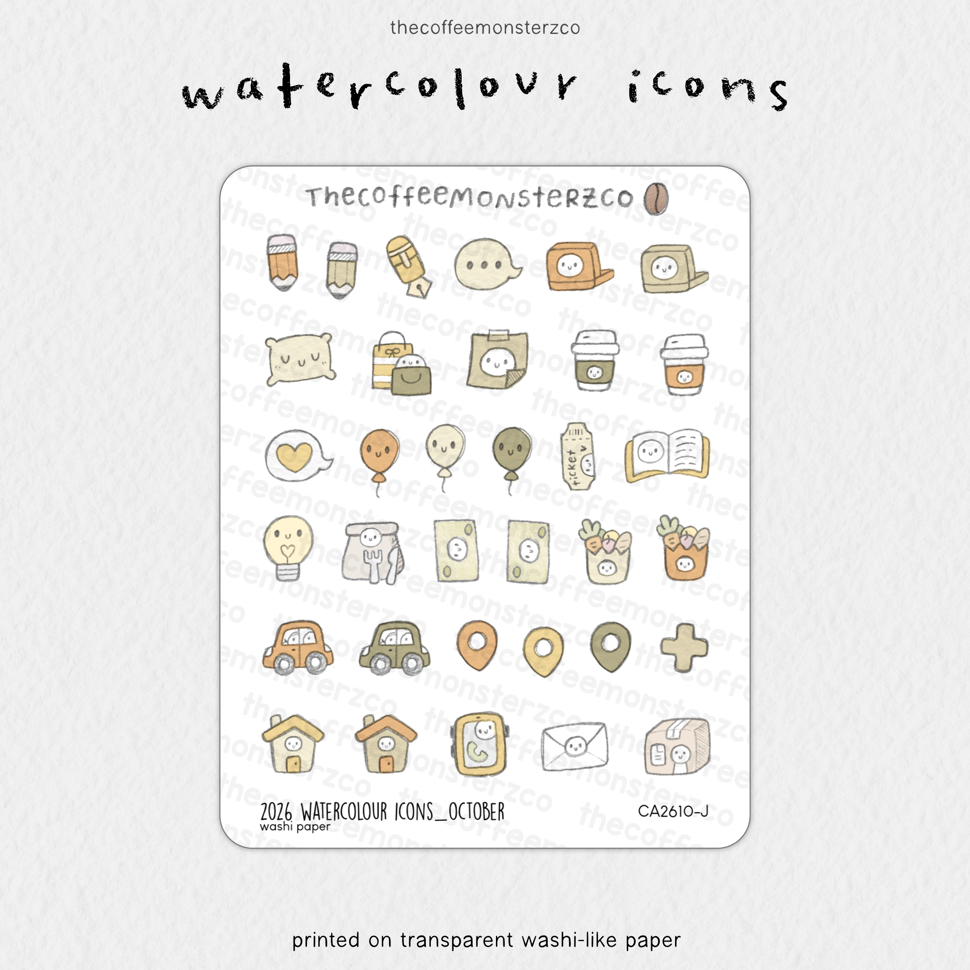 2026 Watercolour Icons