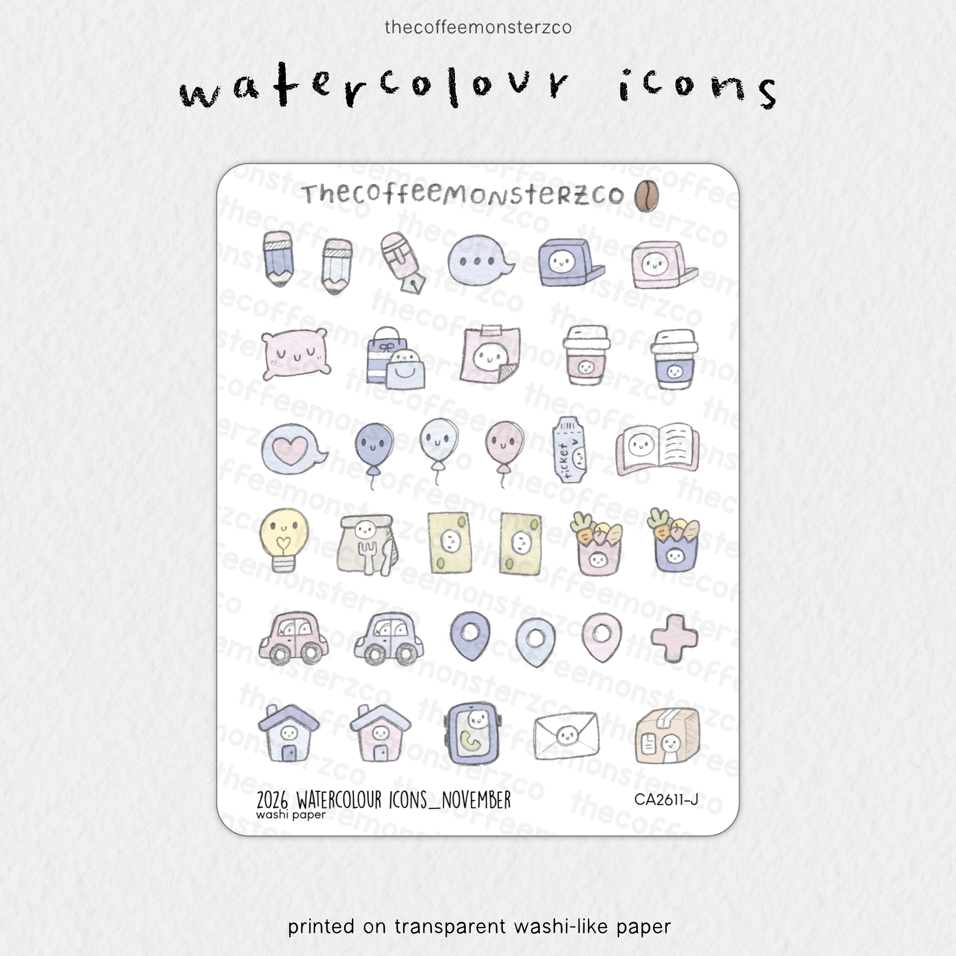 2026 Watercolour Icons