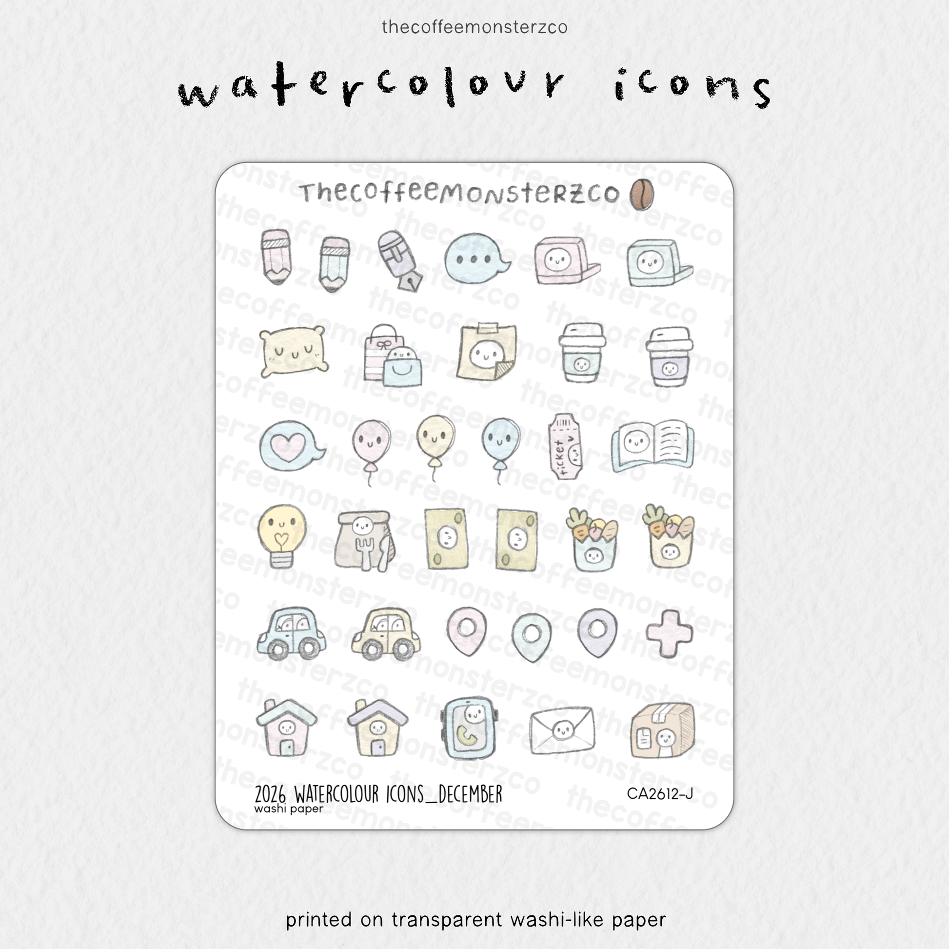 2026 Watercolour Icons