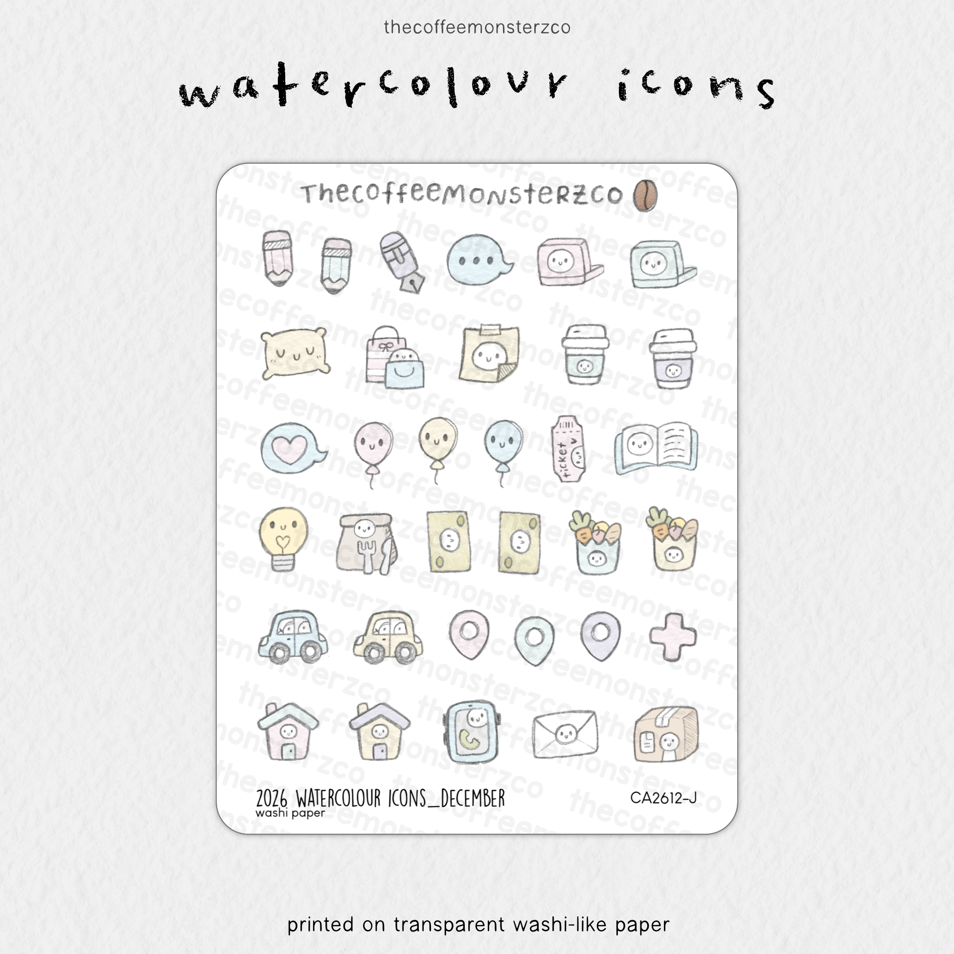 2026 Watercolour Icons