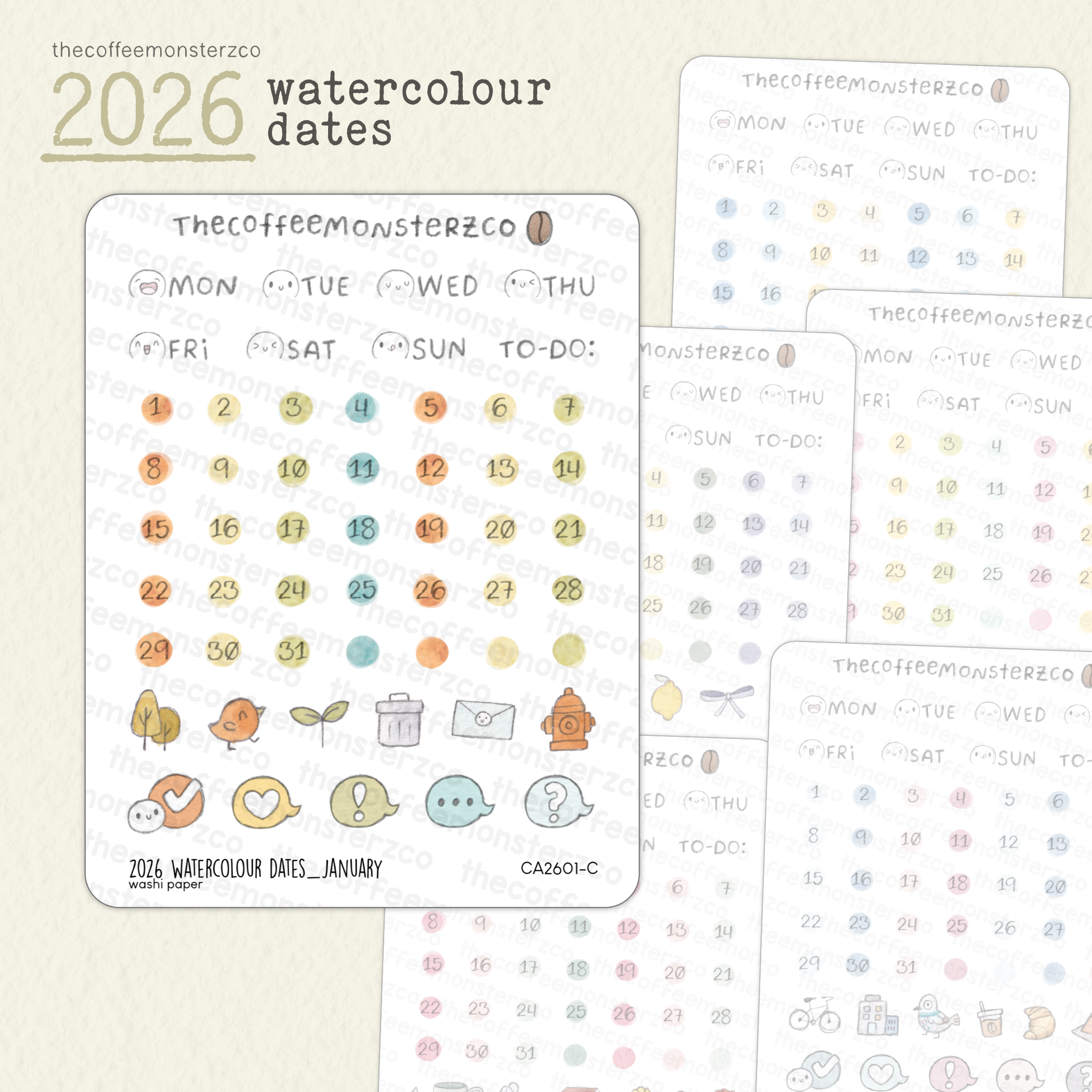 2026 Watercolour Dates