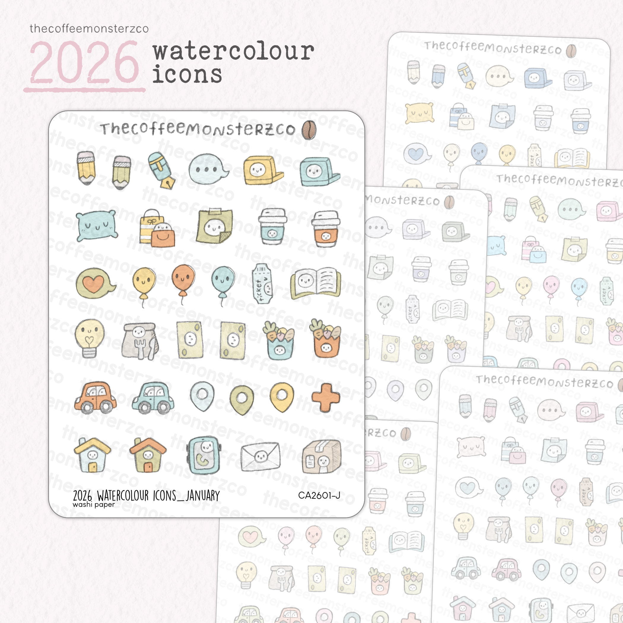 2026 Watercolour Icons