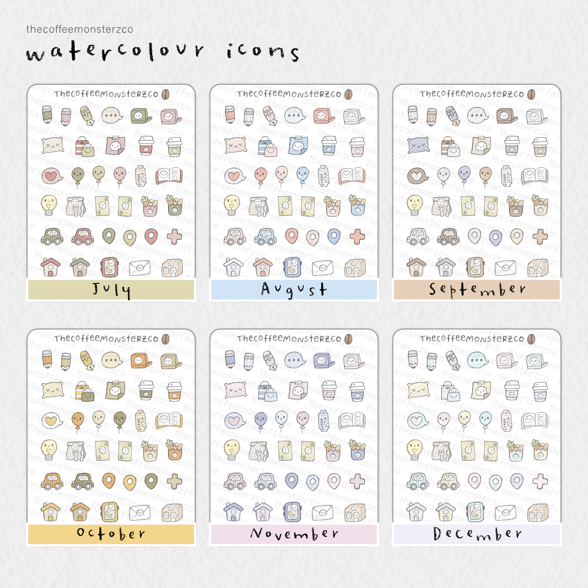 2026 Watercolour Icons