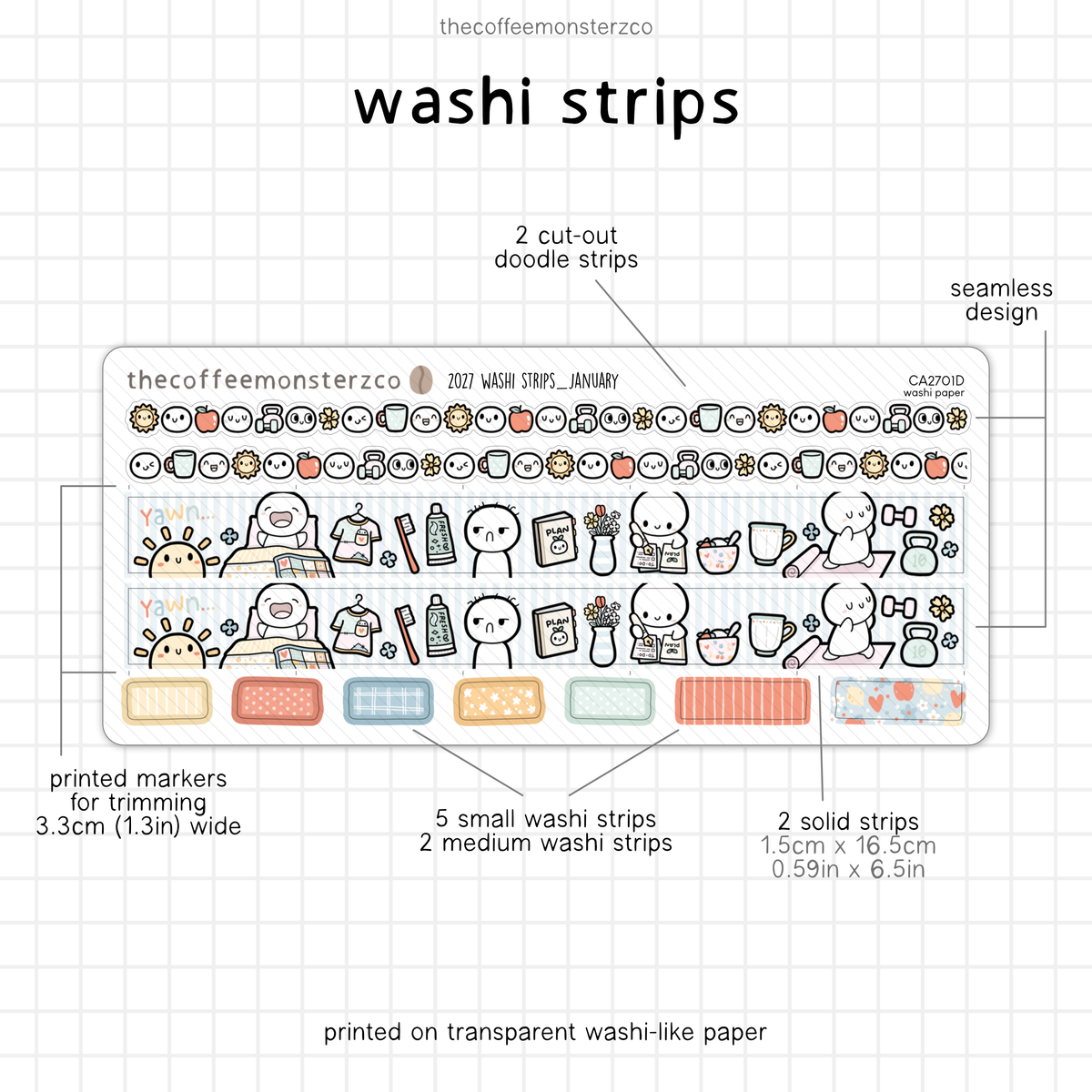 2027 Washi Strips
