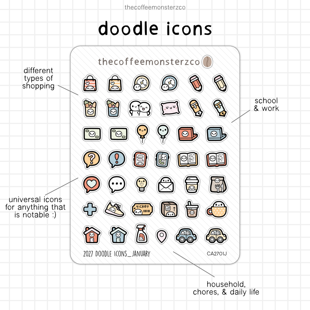 2027 Doodle Icons