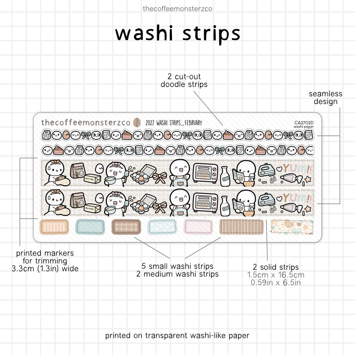 2027 Washi Strips