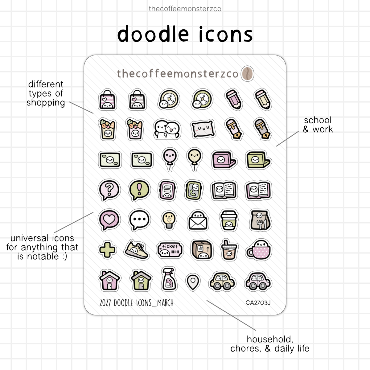 2027 Doodle Icons