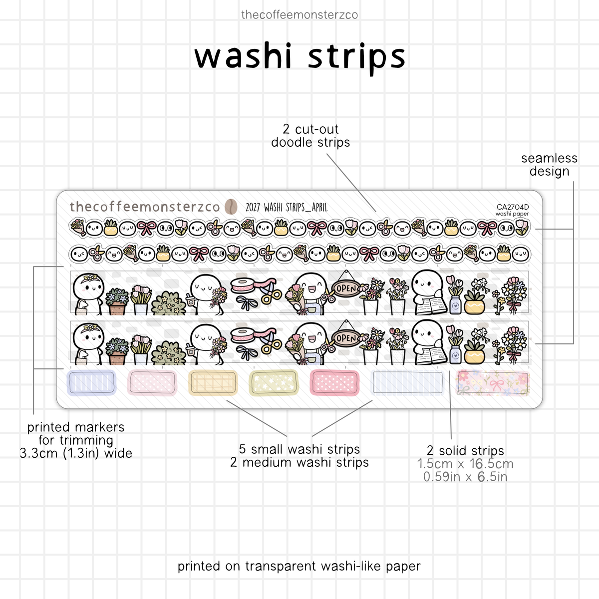 2027 Washi Strips