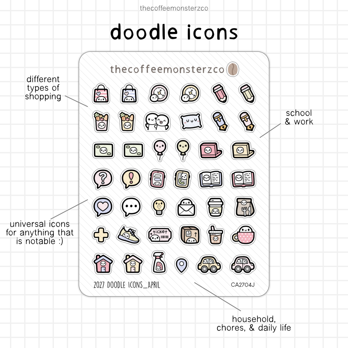 2027 Doodle Icons