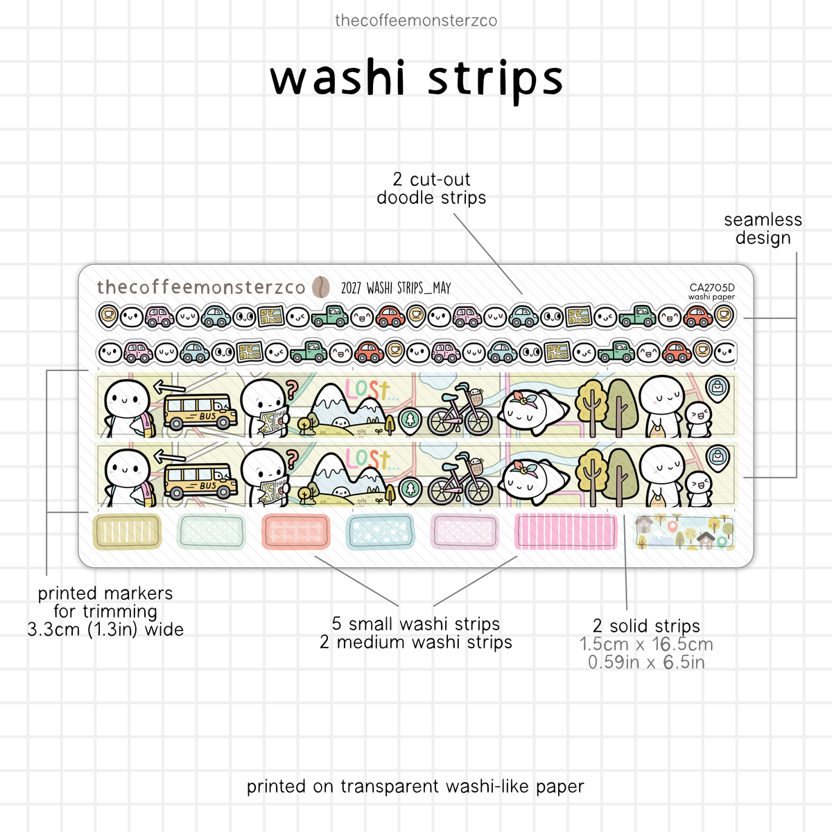 2027 Washi Strips