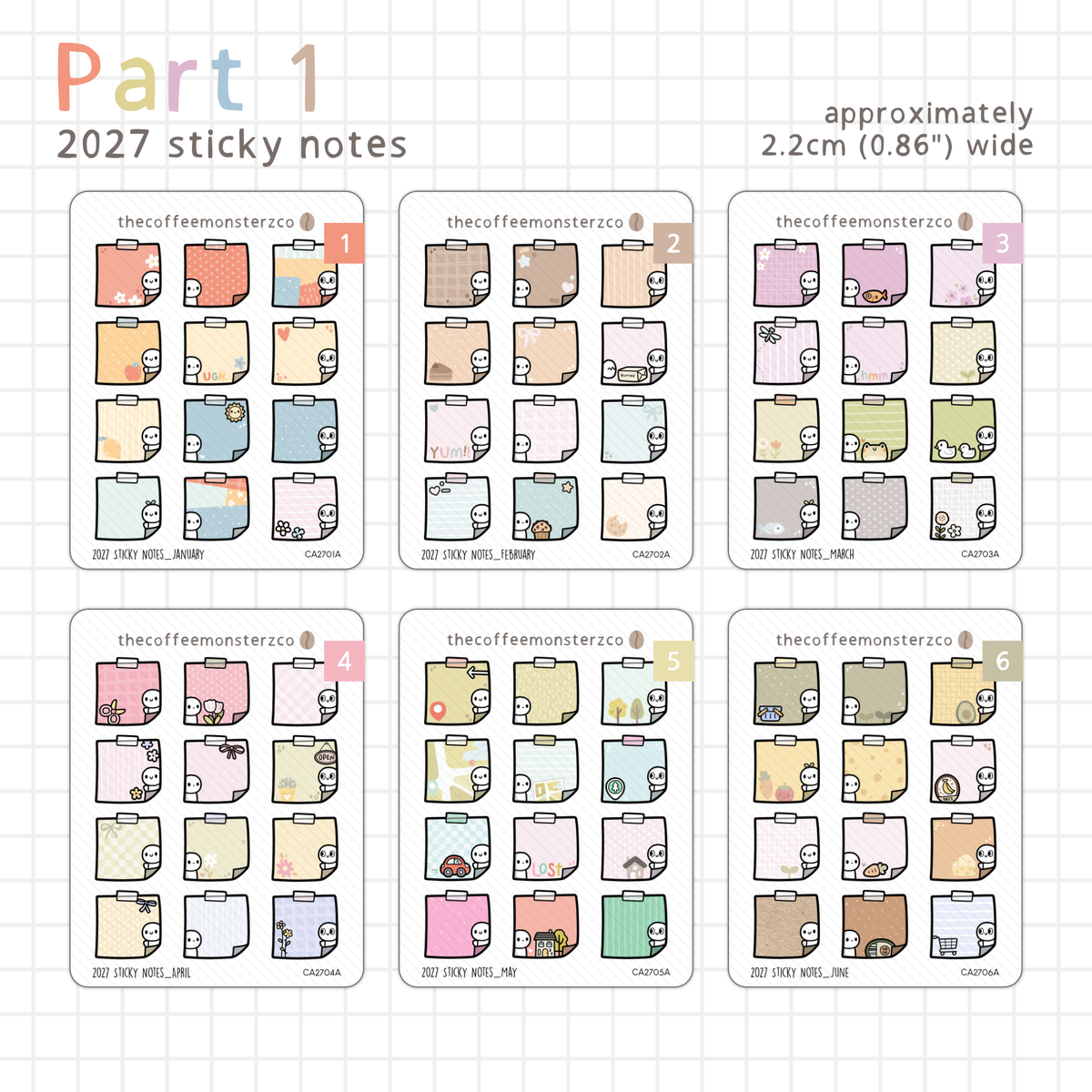 2027 Sticky Notes – TheCoffeeMonsterzCo