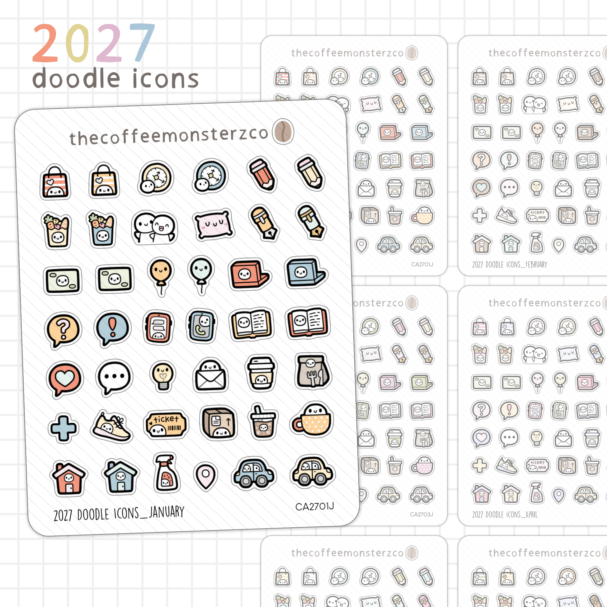 2027 Doodle Icons