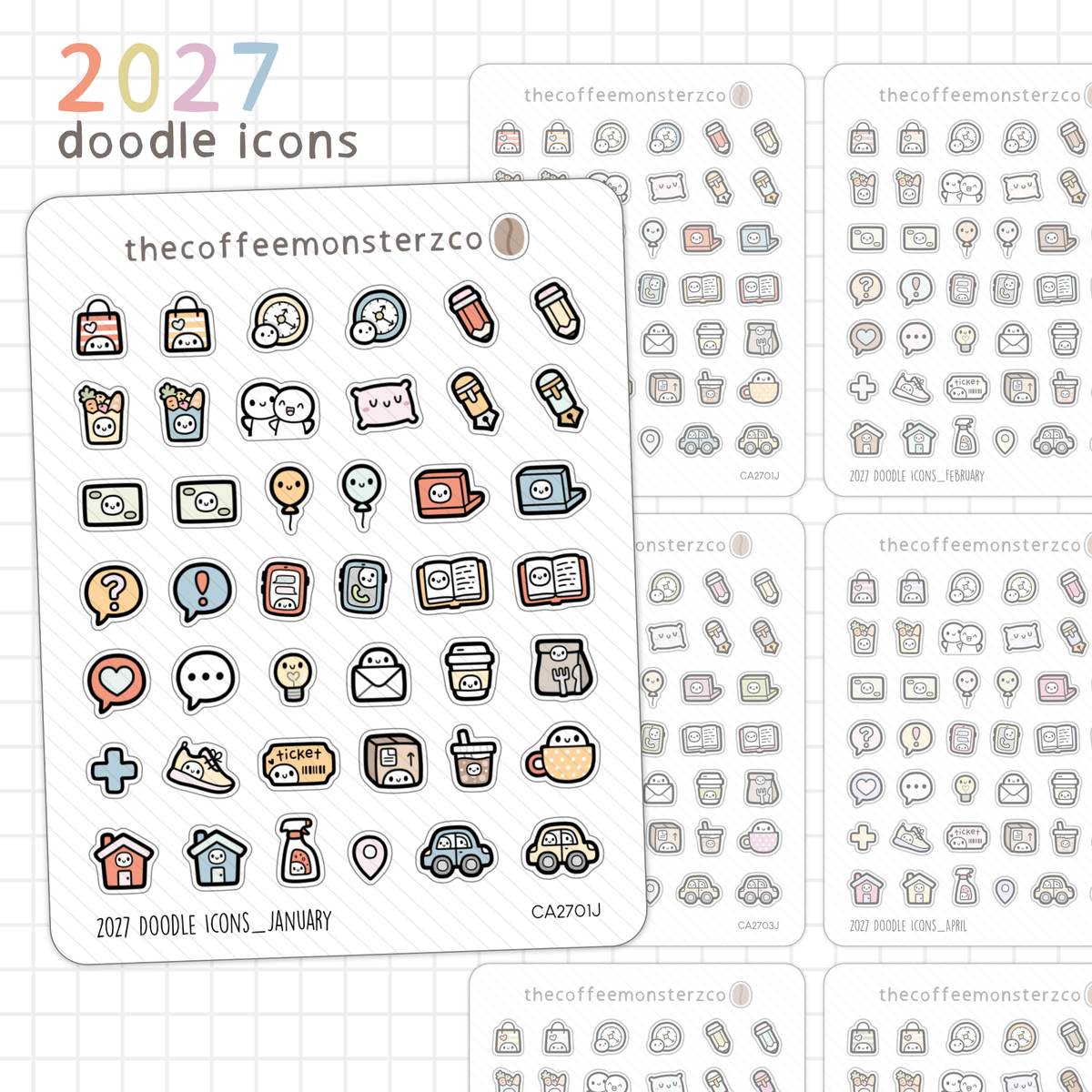 2027 Doodle Icons
