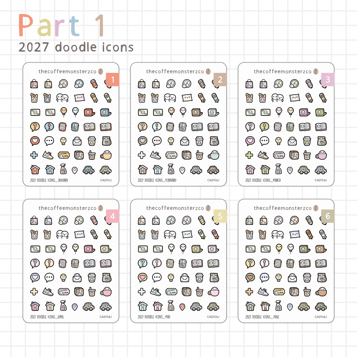 2027 Doodle Icons