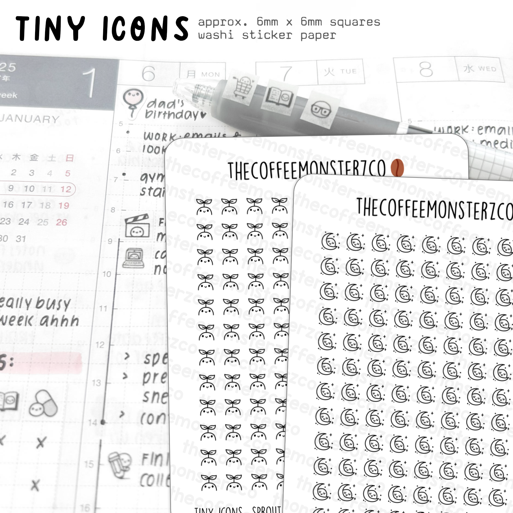 Tiny Icons - Daily Life (washi paper)