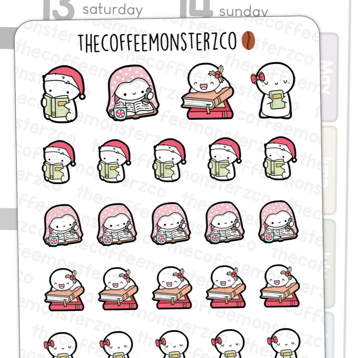 Christmas Reading Emotis