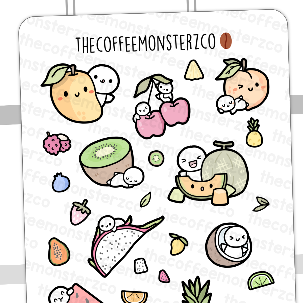 Large Summer Fruit Doodles