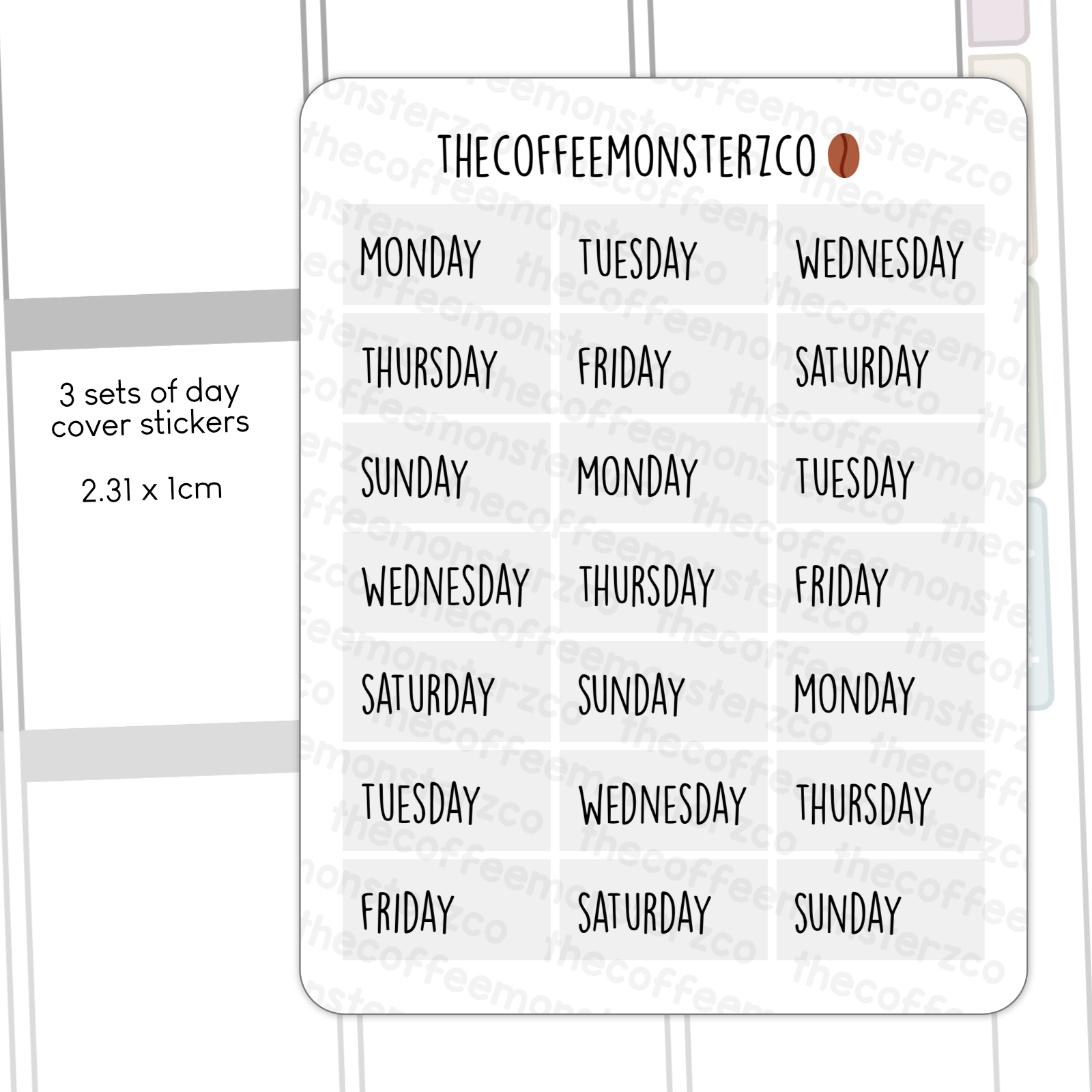 Standard Vertical Date Covers