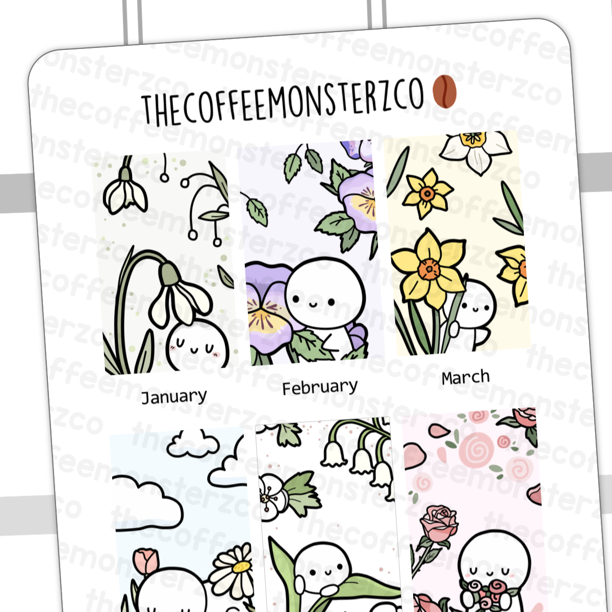 2024 Hobonichi Weeks Monthly Artwork Part 1