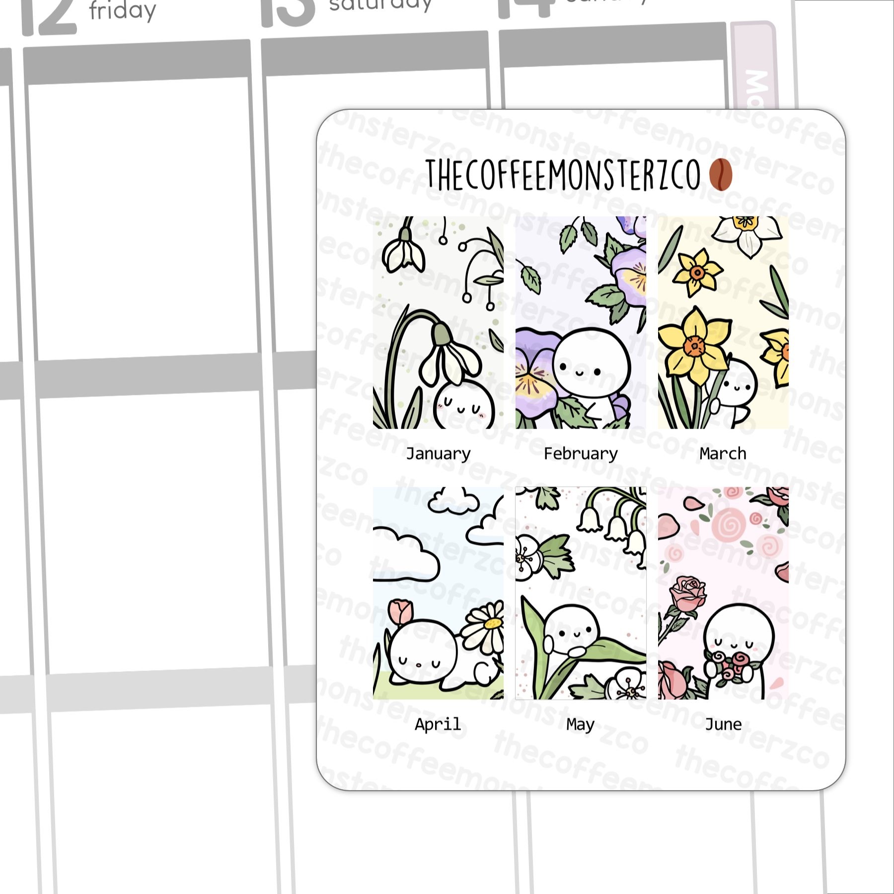2024 Hobonichi Weeks Monthly Artwork Part 1