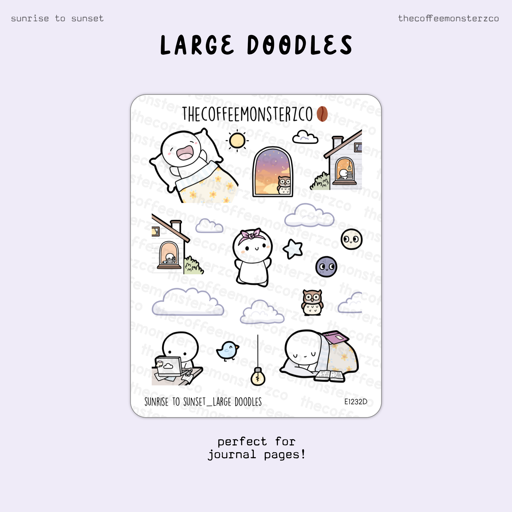 Large Sunrise To Sunset Doodles