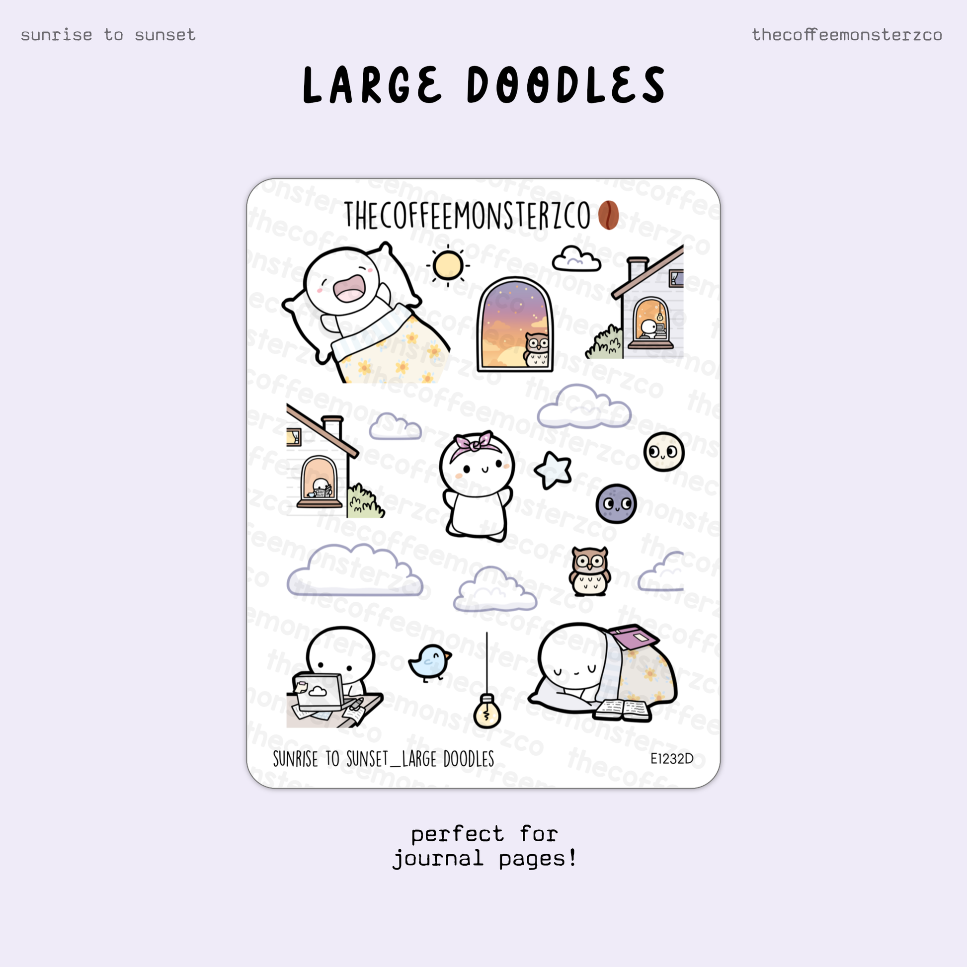 Large Sunrise To Sunset Doodles