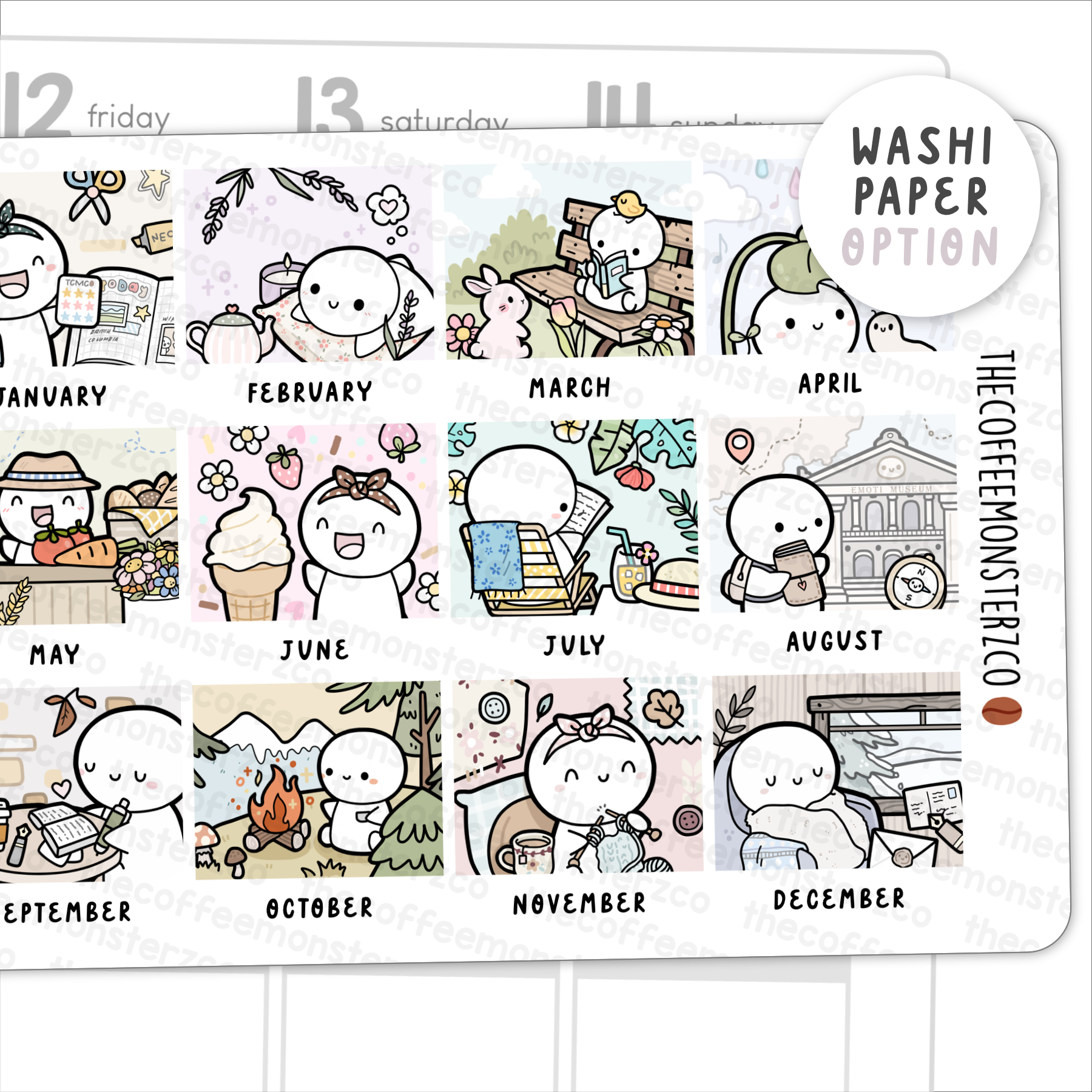 2025 Hobonichi Cousin Monthly Artwork