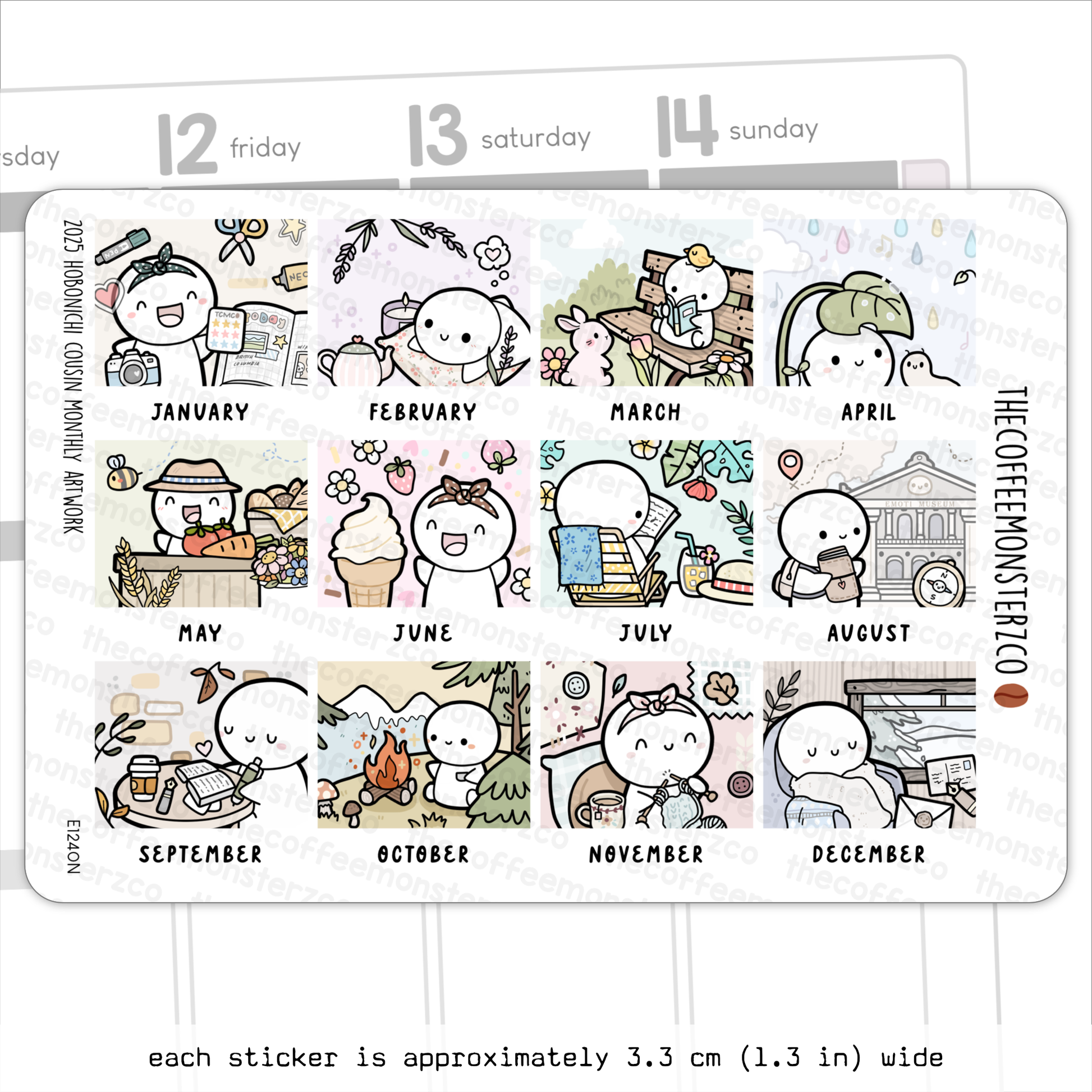 2025 Hobonichi Cousin Monthly Artwork