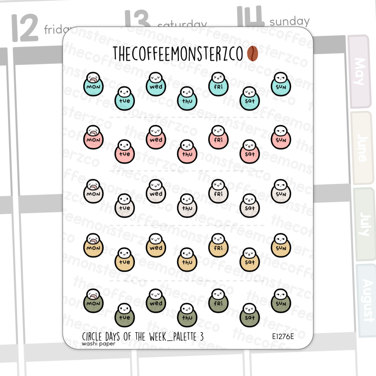 Circle Days Of The Week