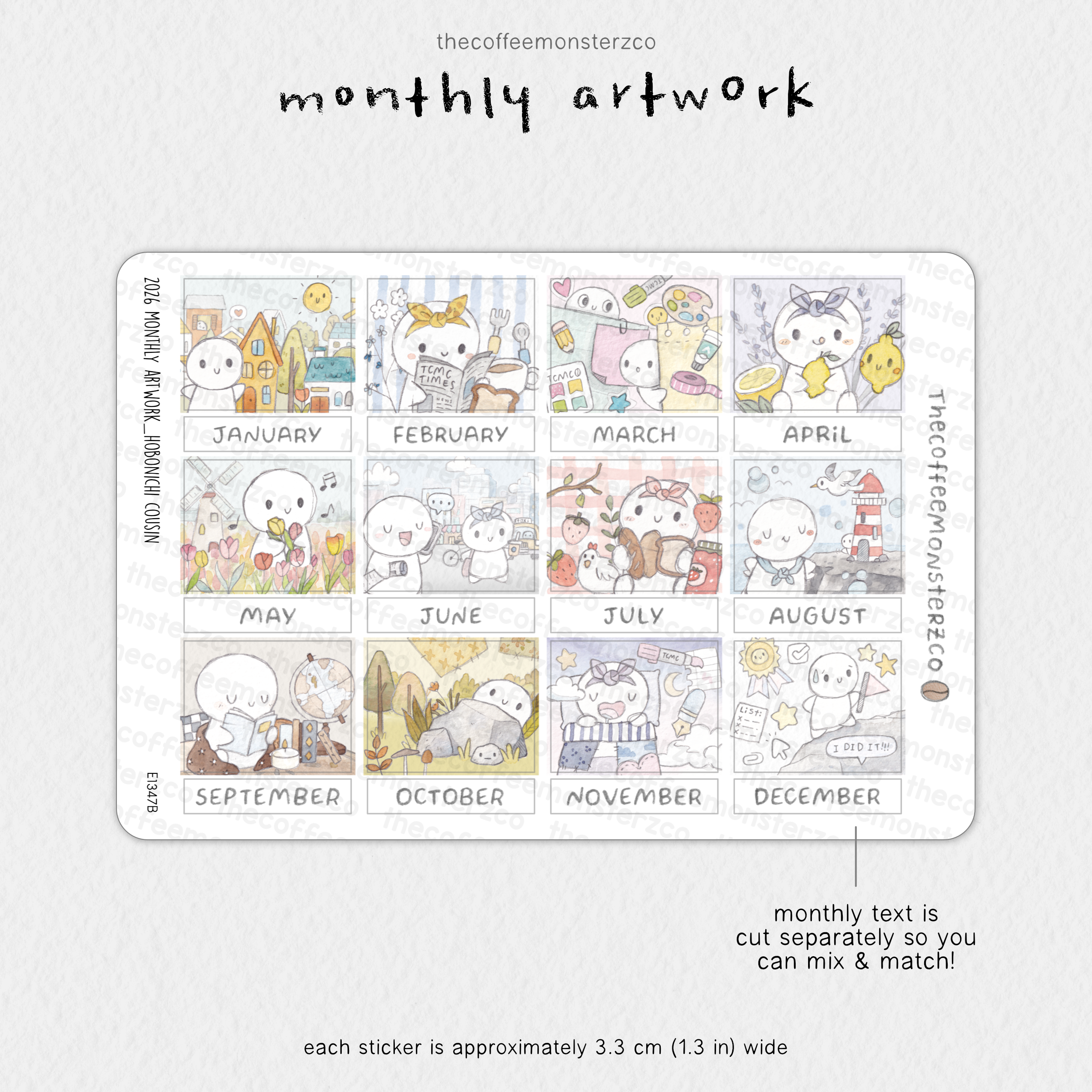 2026 Hobonichi Cousin Monthly Artwork Boxes