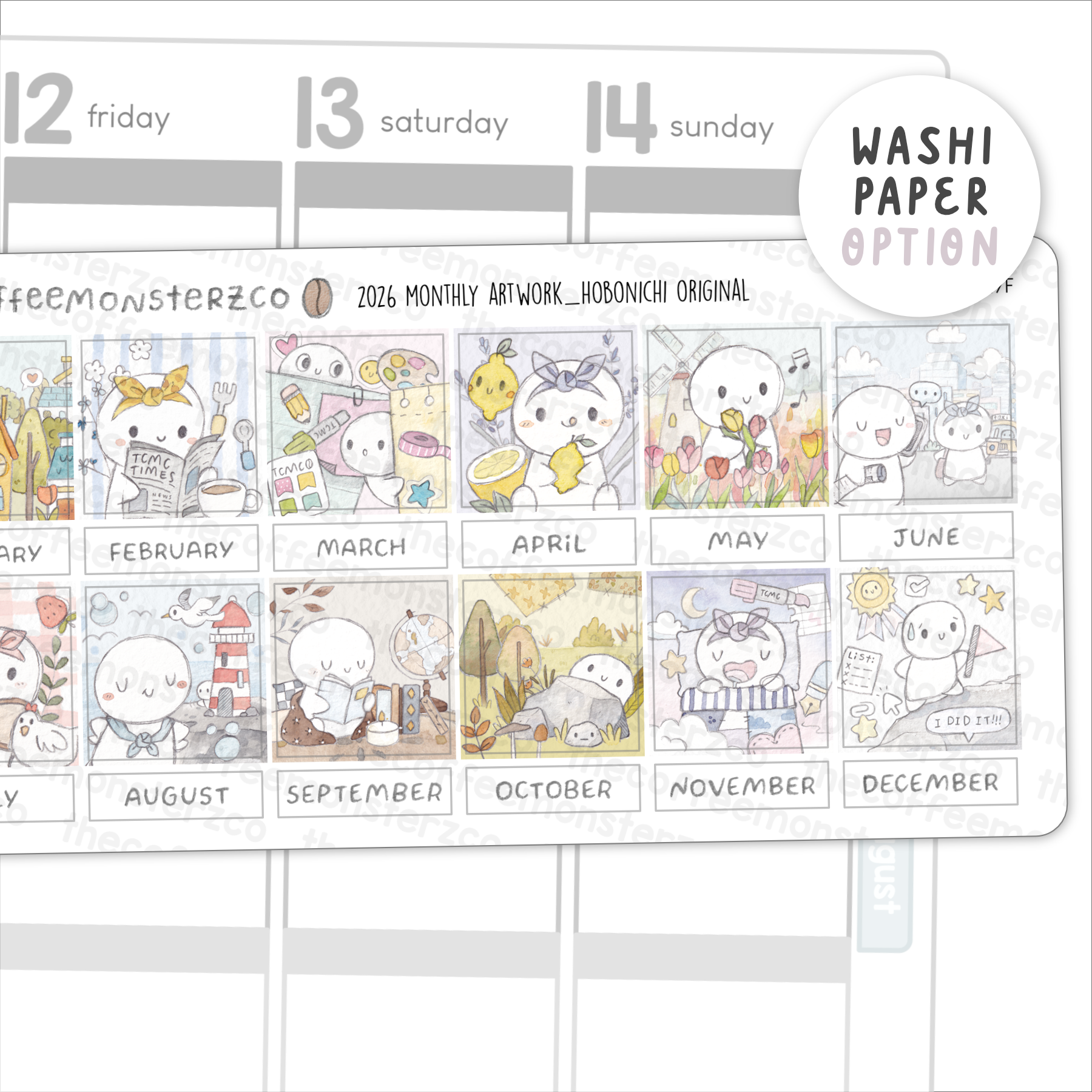 2026 Hobonichi Original Monthly Artwork Boxes