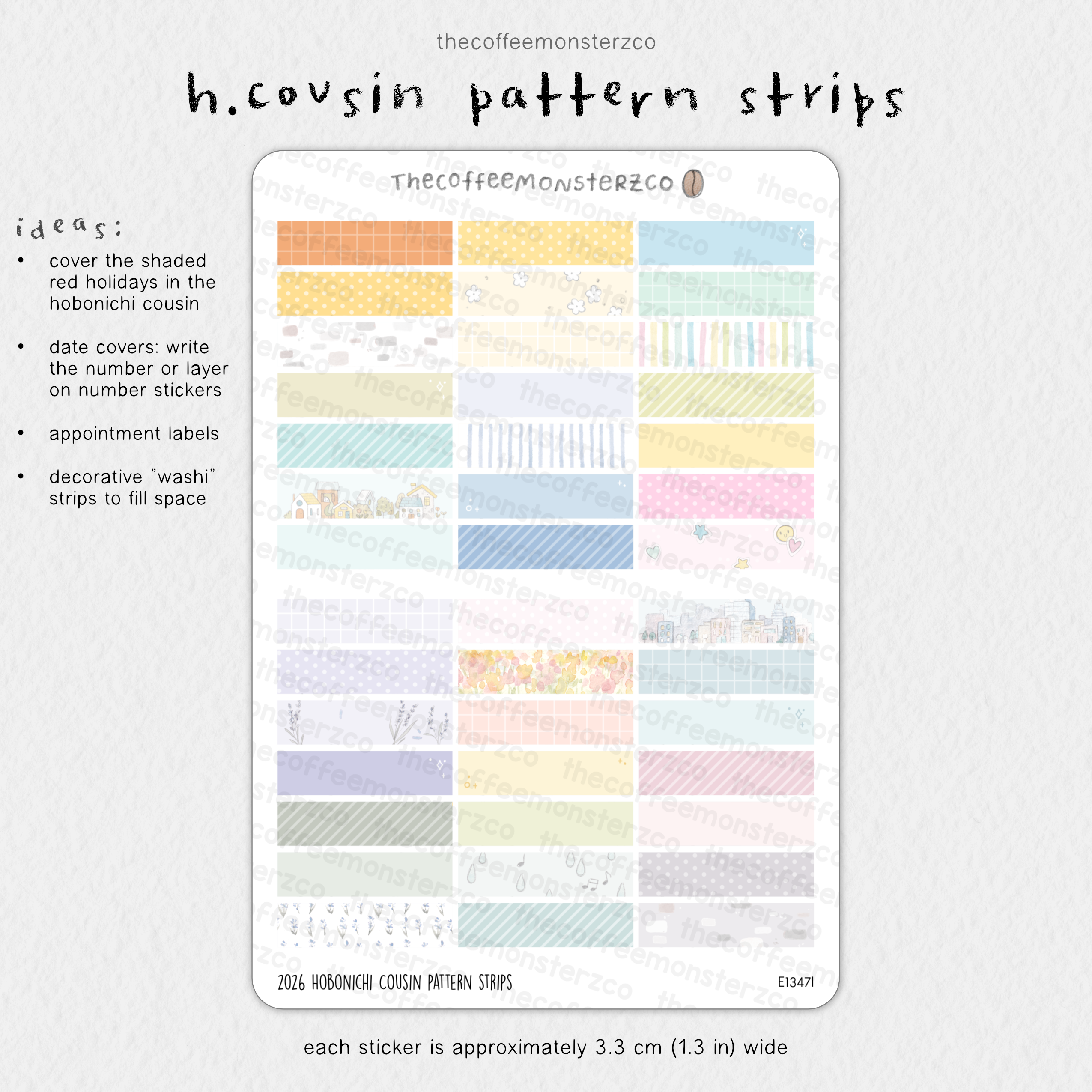 2026 Hobonichi Cousin Pattern Strips