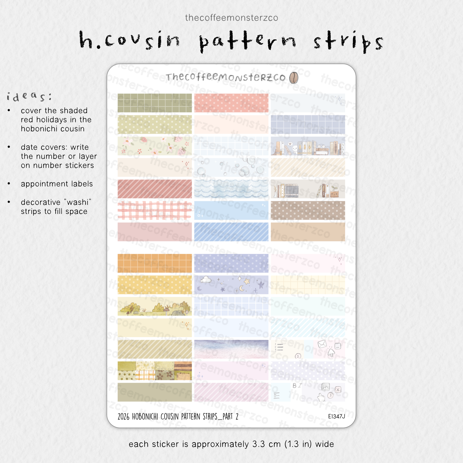 2026 Hobonichi Cousin Pattern Strips