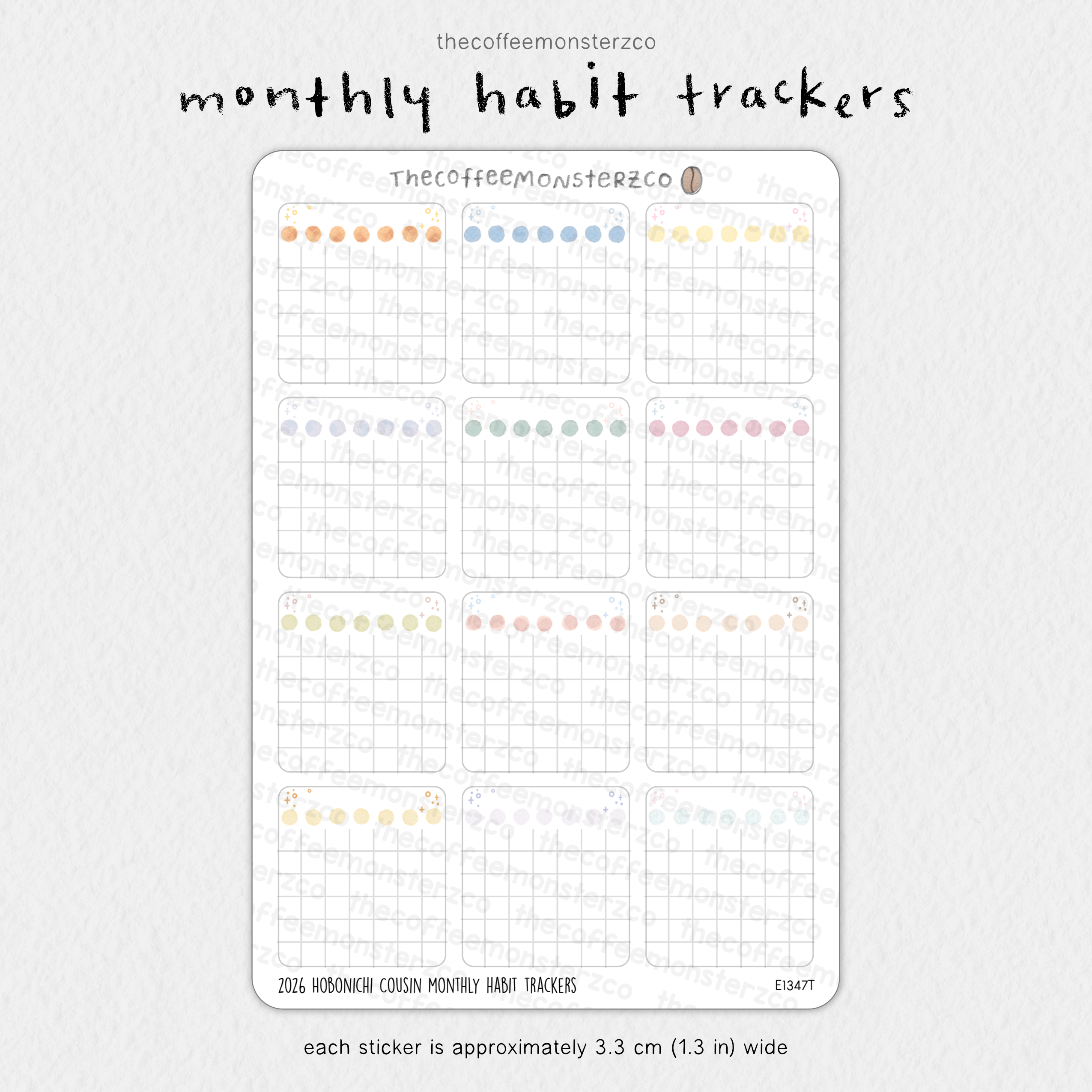 2026 Hobonichi Cousin Monthly Habit Trackers