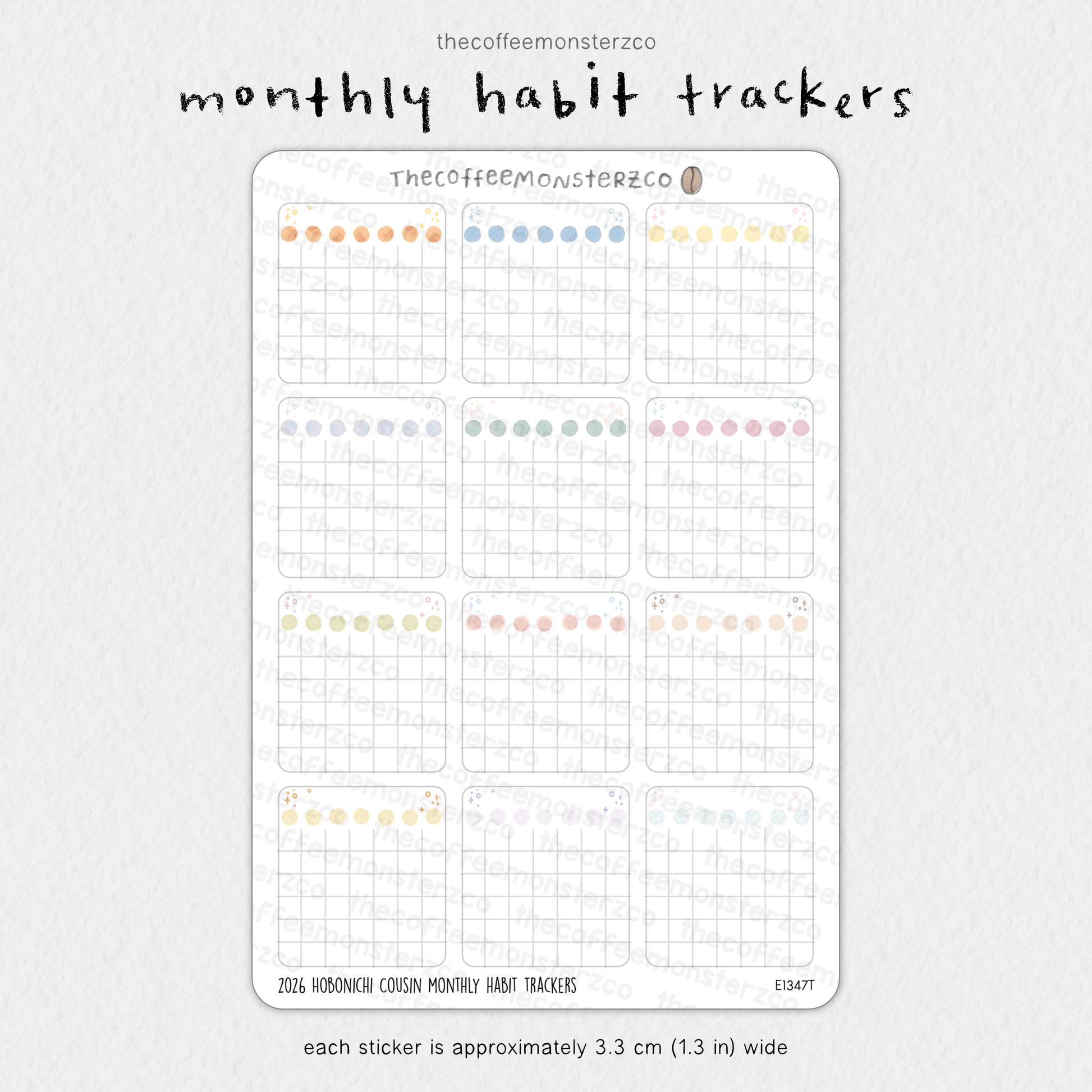 2026 Hobonichi Cousin Monthly Habit Trackers
