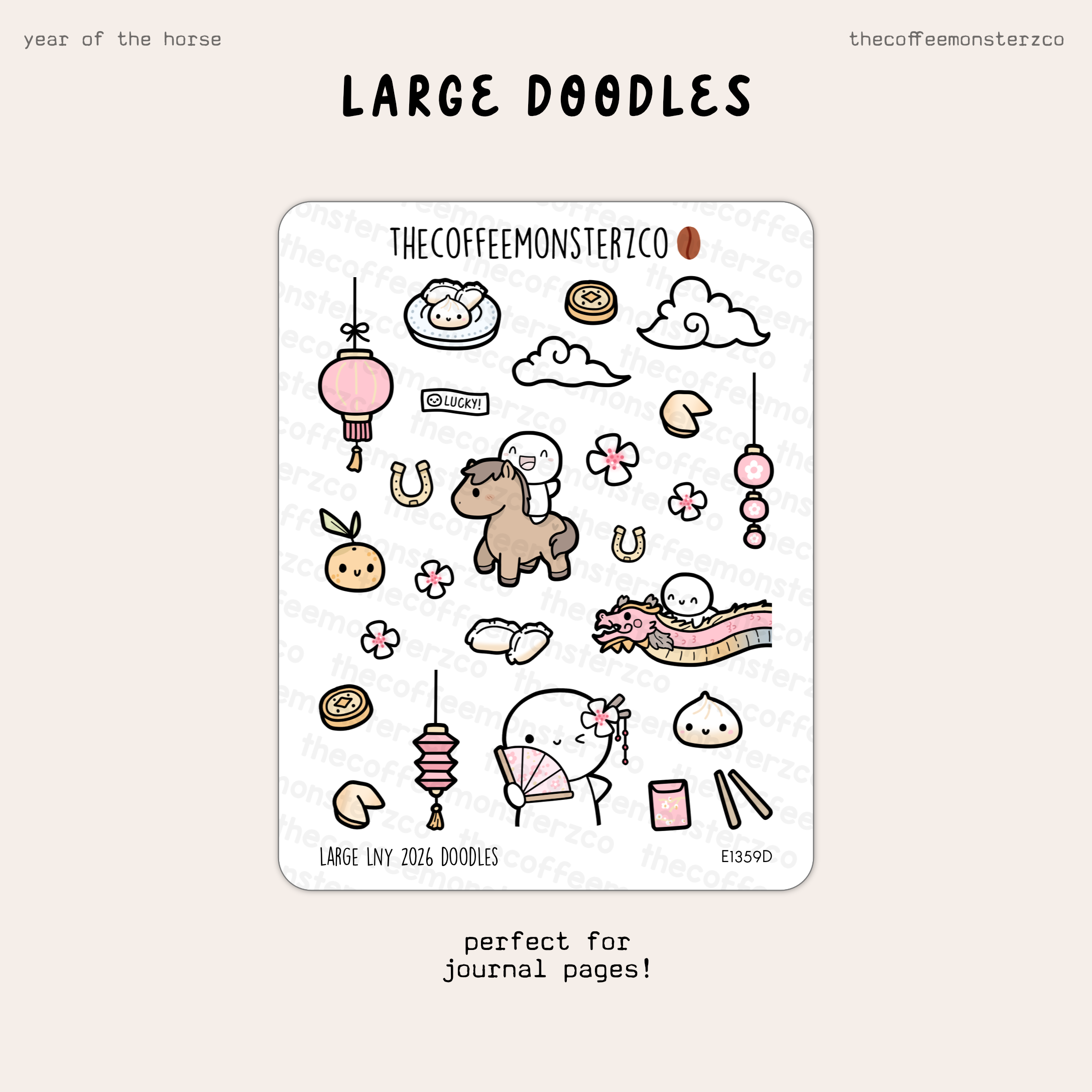 Large Lunar New Year 2026 Doodles
