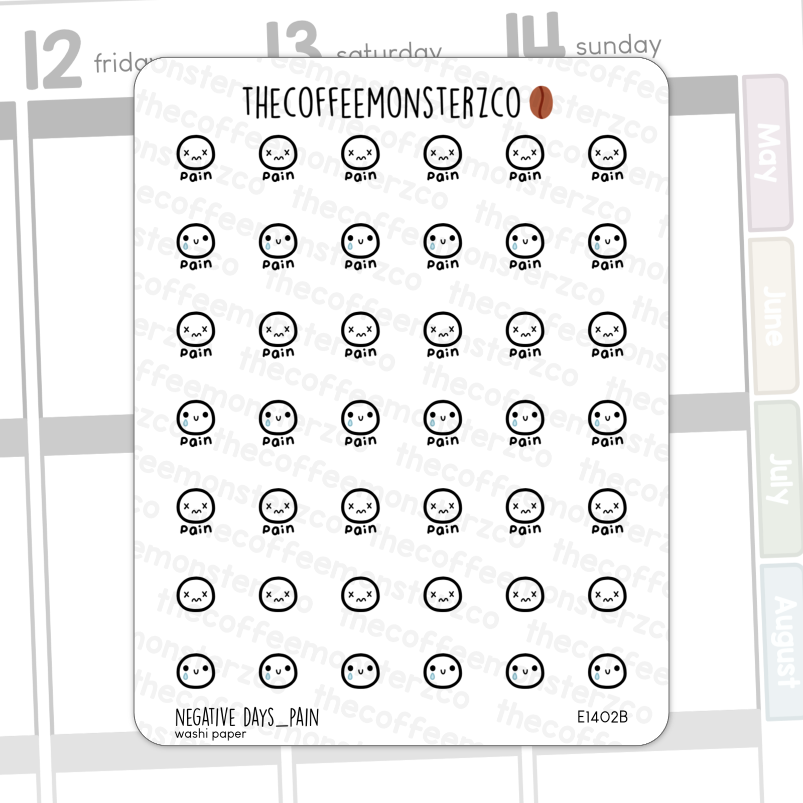Bean Sampler Full Sheets - Negative Days