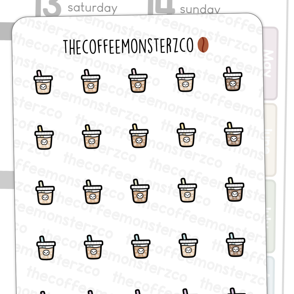Iced Coffee Doodles