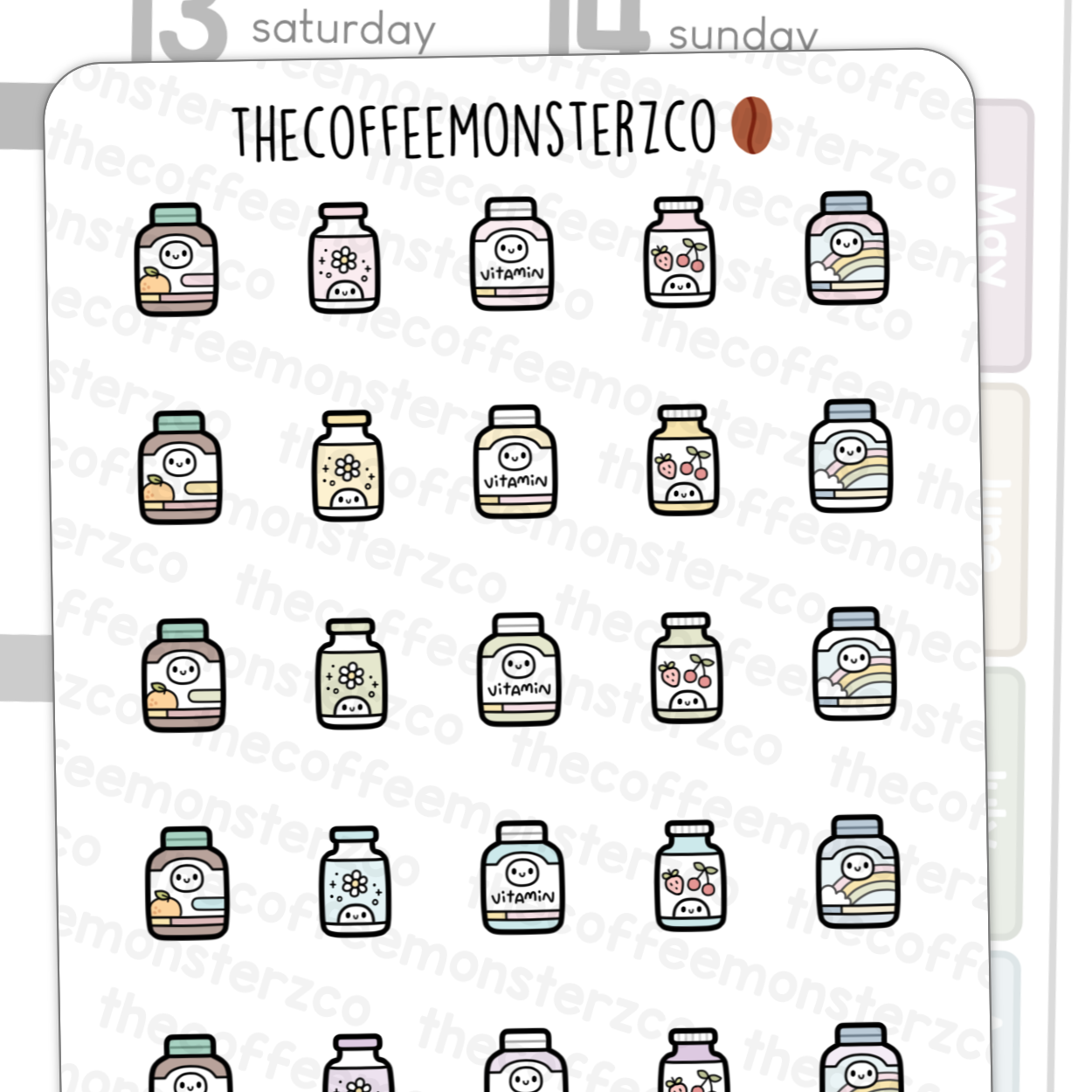 Vitamin Bottle Doodles