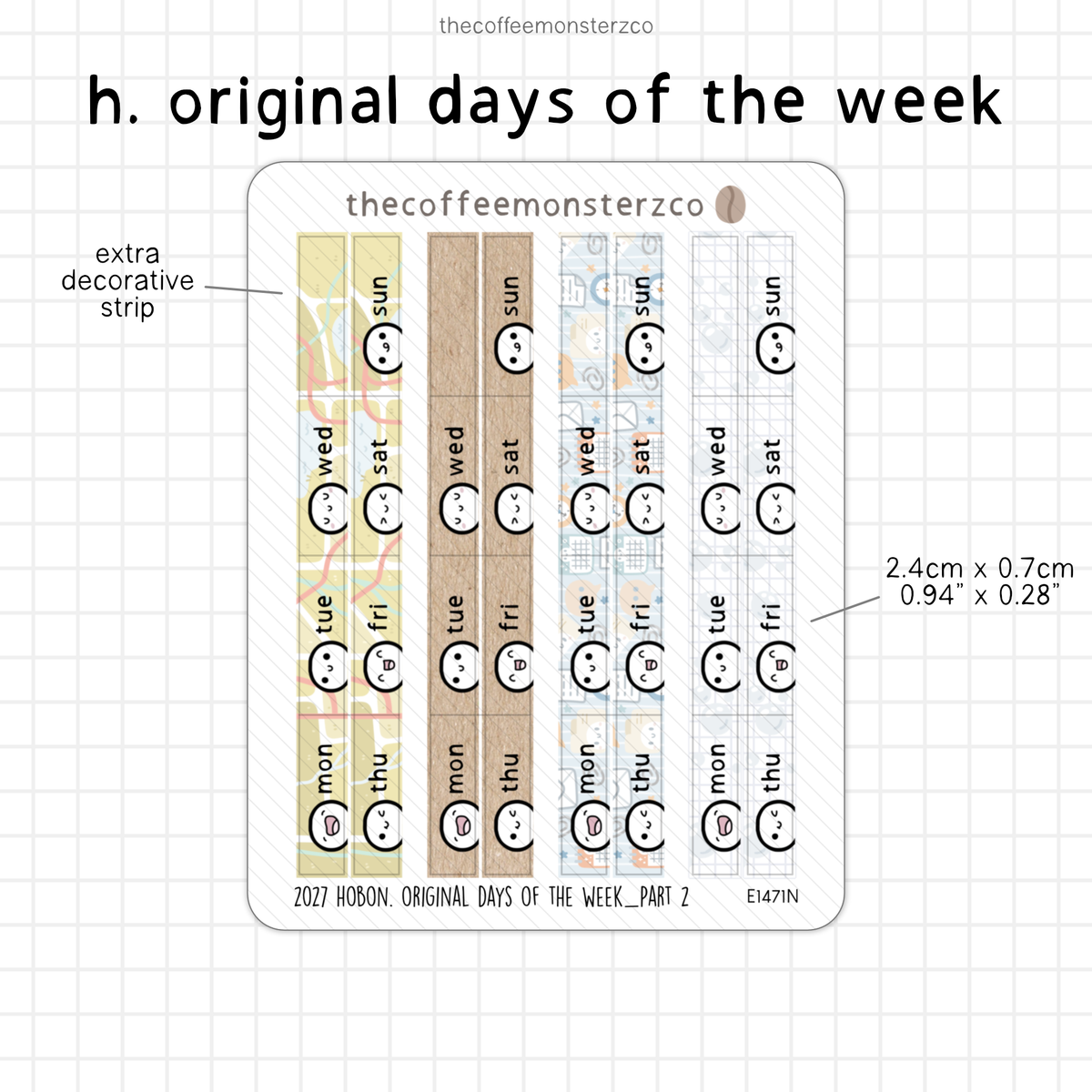 2027 Hobonichi Original Days Of The Week