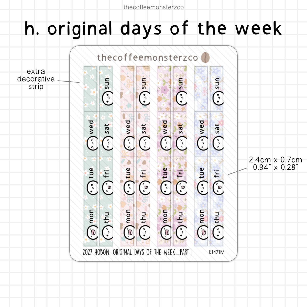 2027 Hobonichi Original Days Of The Week
