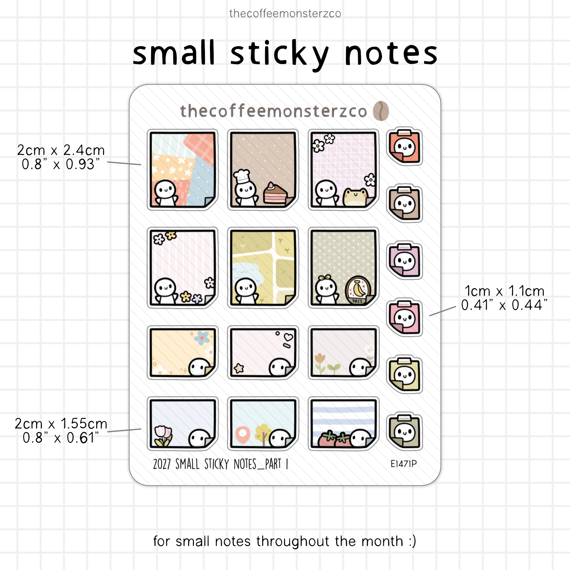 2027 Small Sticky Notes