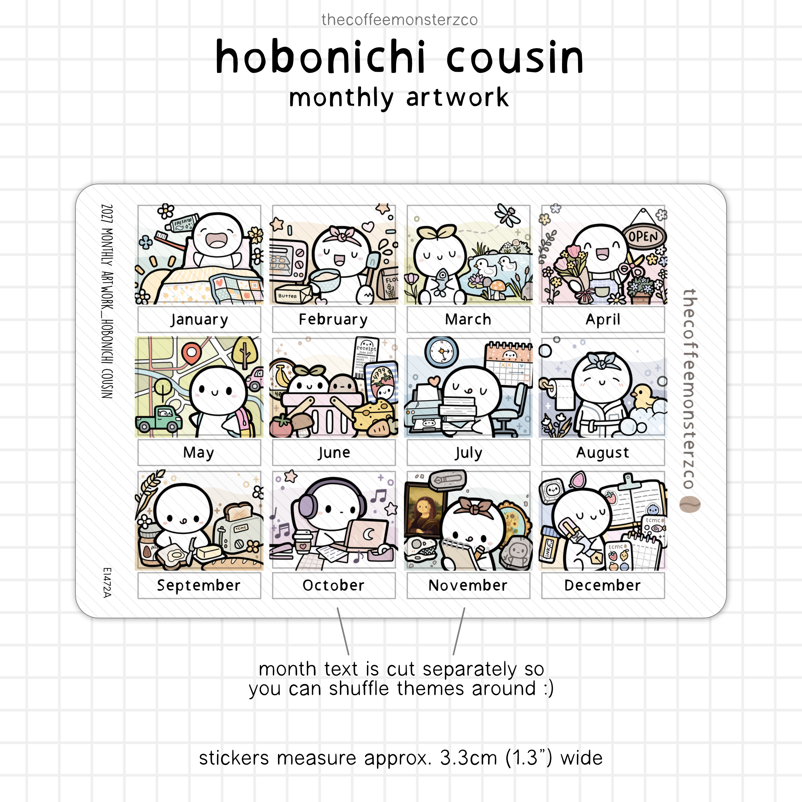 2027 Hobonichi Cousin Monthly Artwork Boxes