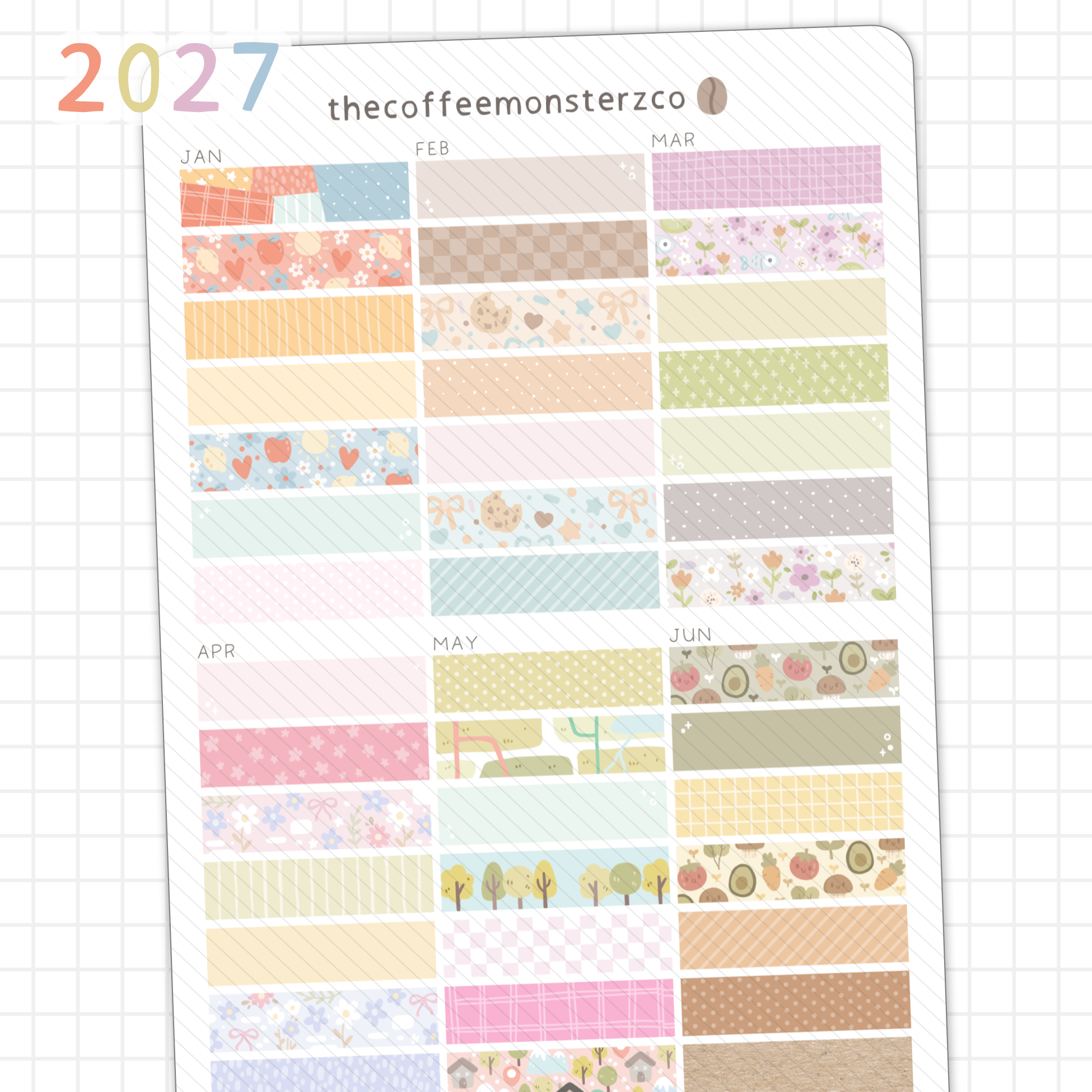 2027 Hobonichi Cousin Pattern Strips